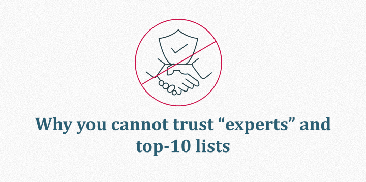 Why you cannot trust “experts” and top-10 lists