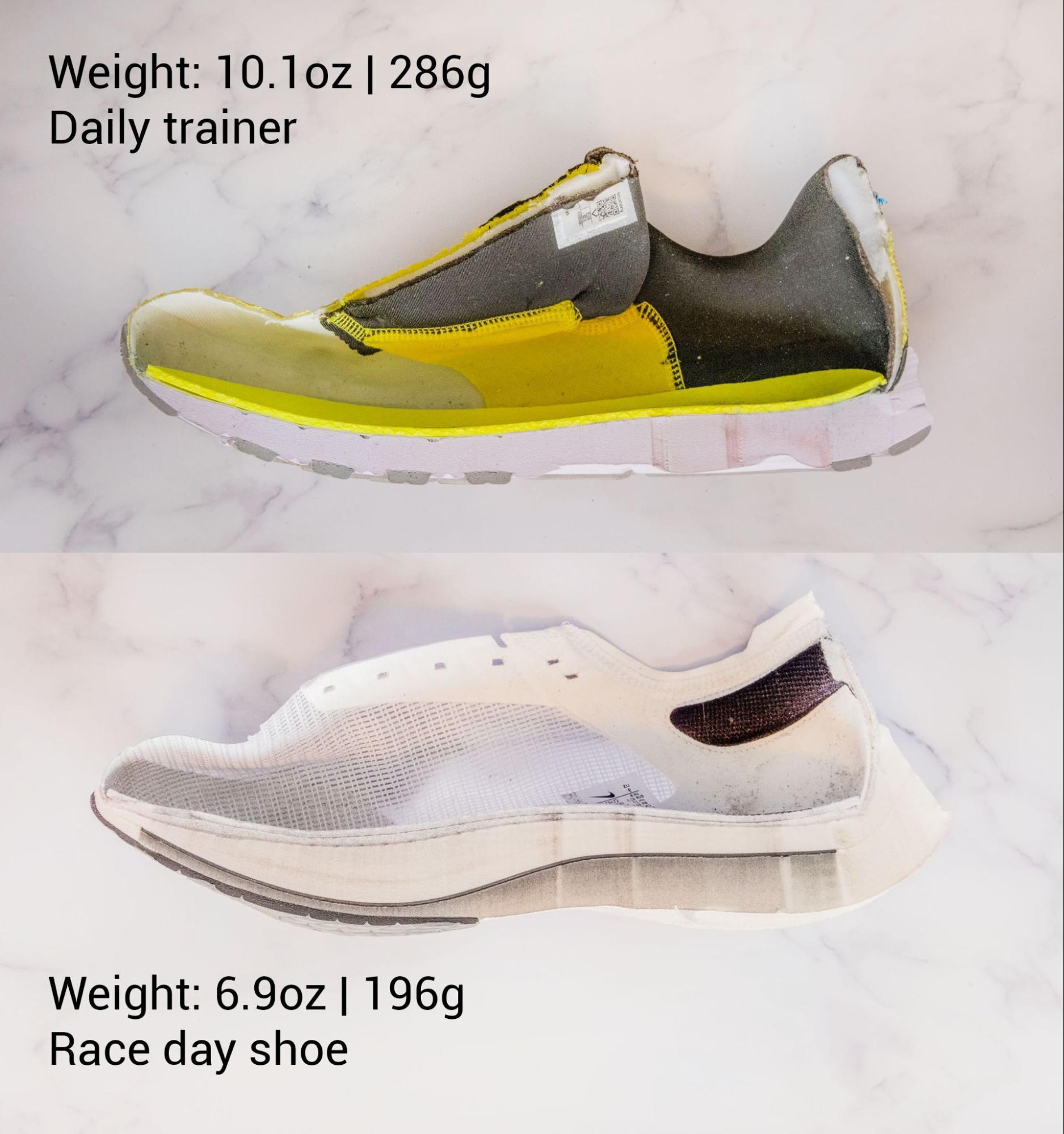 how much does a pair of running shoes weigh