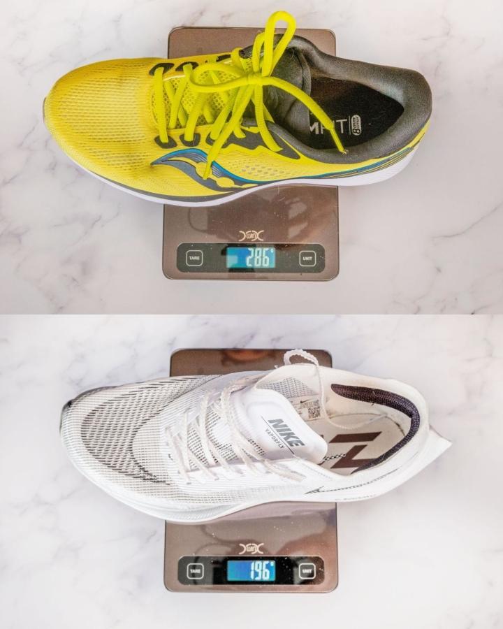 Running shoe weight store and race performance