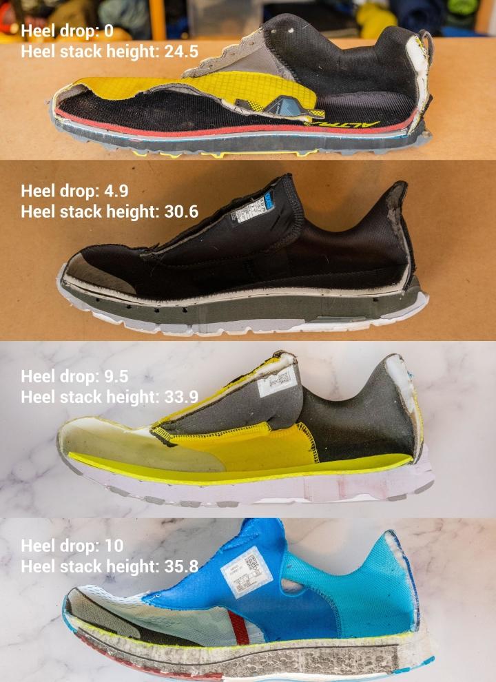 Stack height for forefoot and midfoot strike