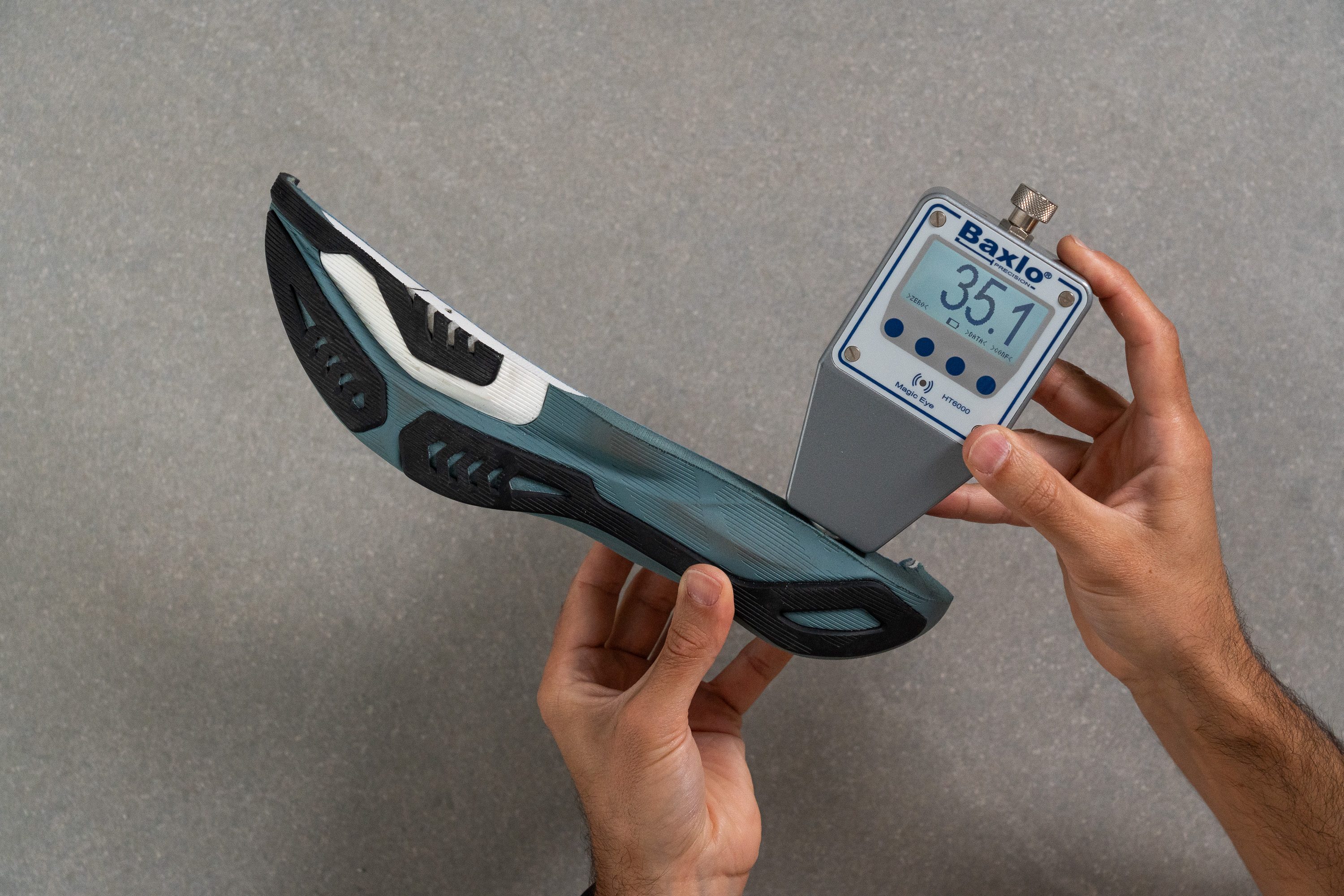 Why cutting running shoes in half is key to measuring midsole softness