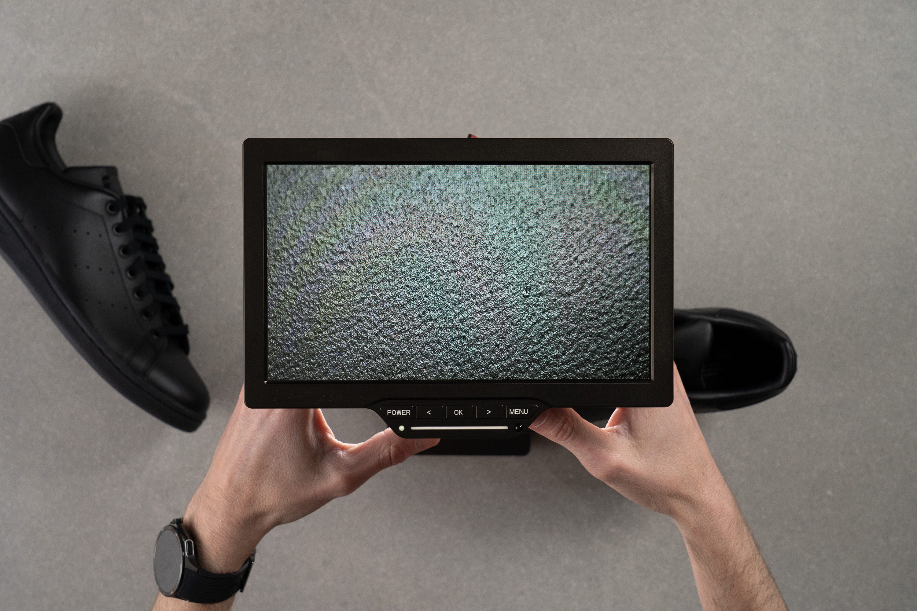 Adidas Stan Smith Leather microscope test