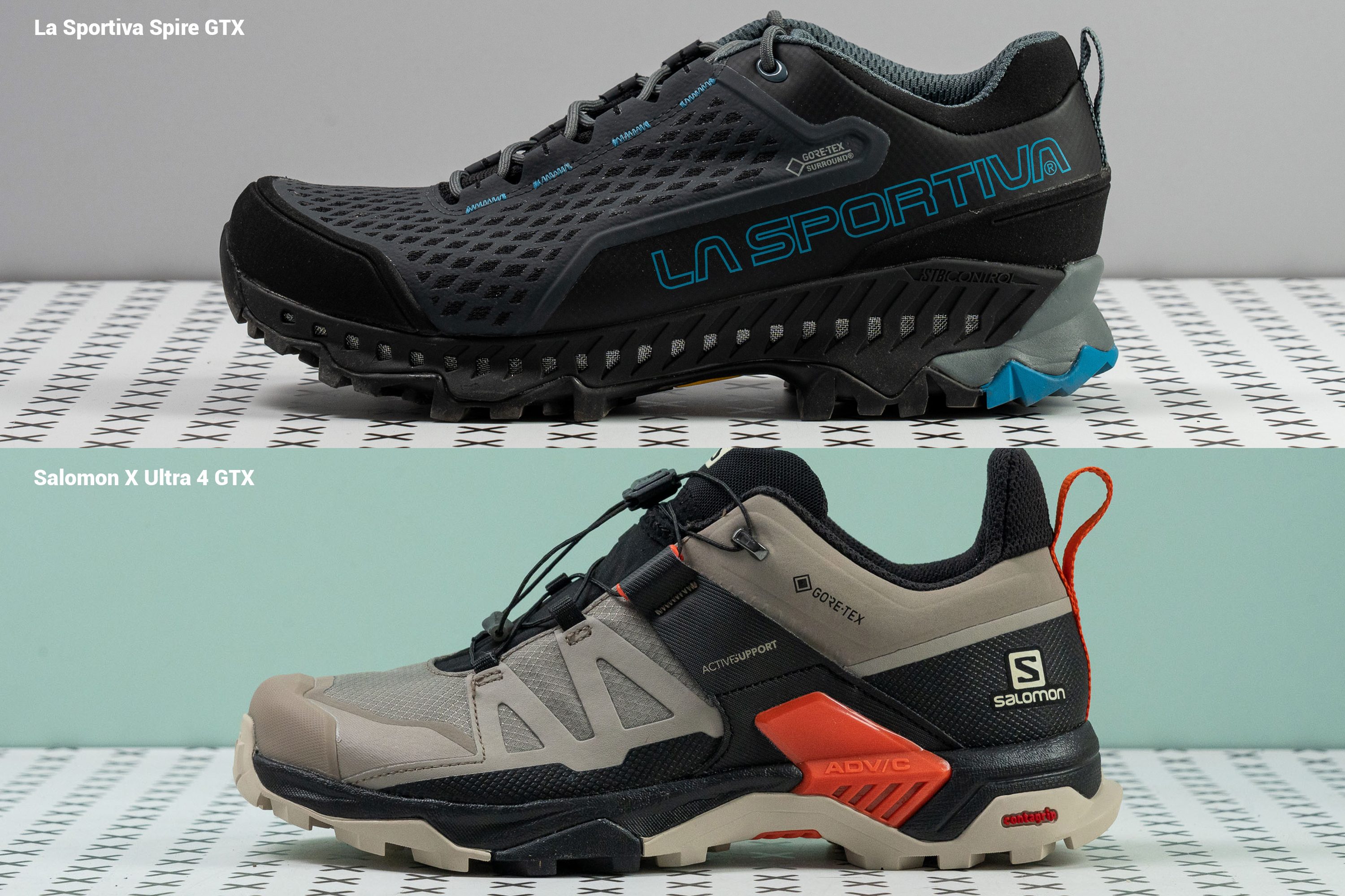 La Sportiva Spire GTX vs Salomon X ULtra 4 GTX freno de talón