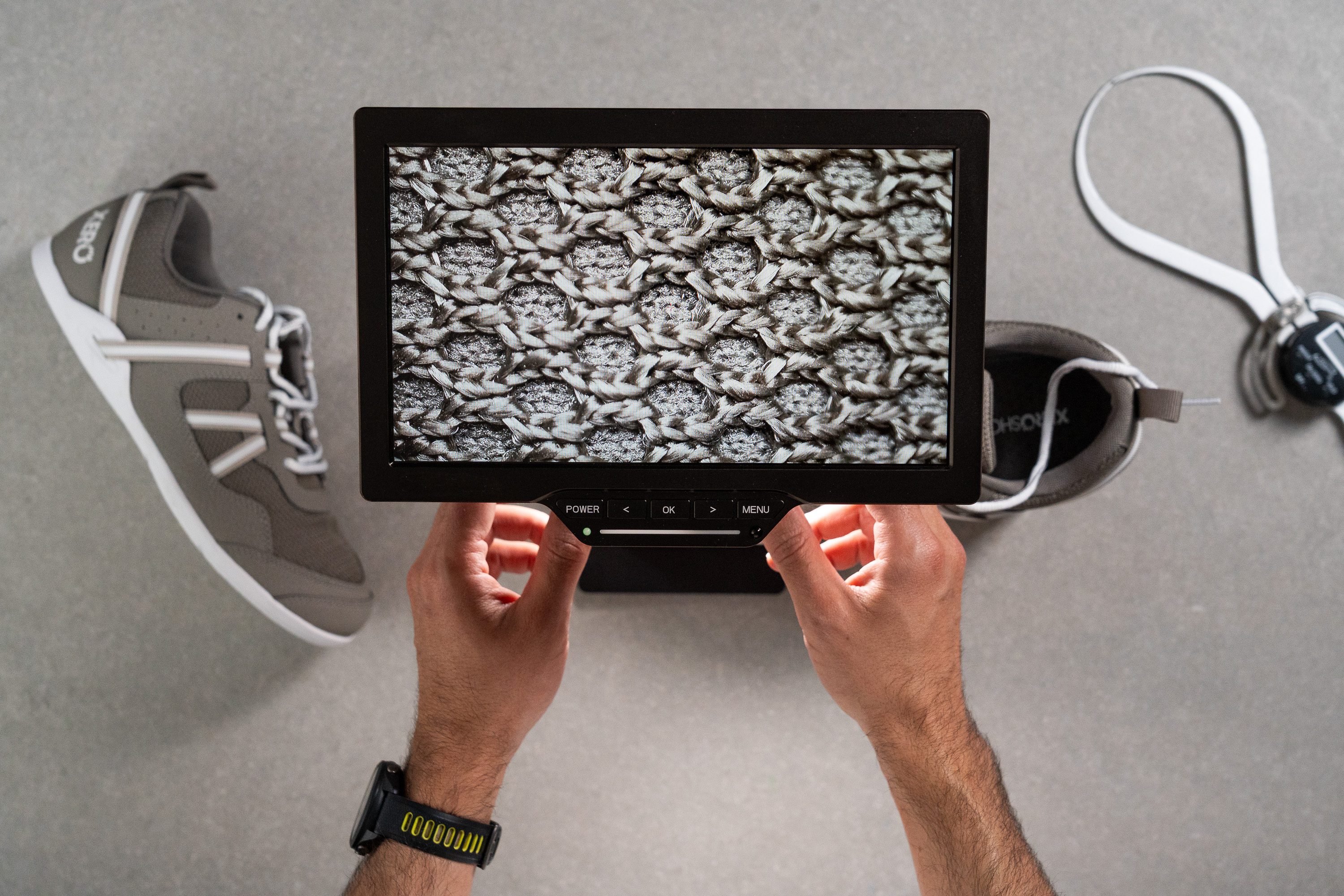 Xero Shoes Prio microscope