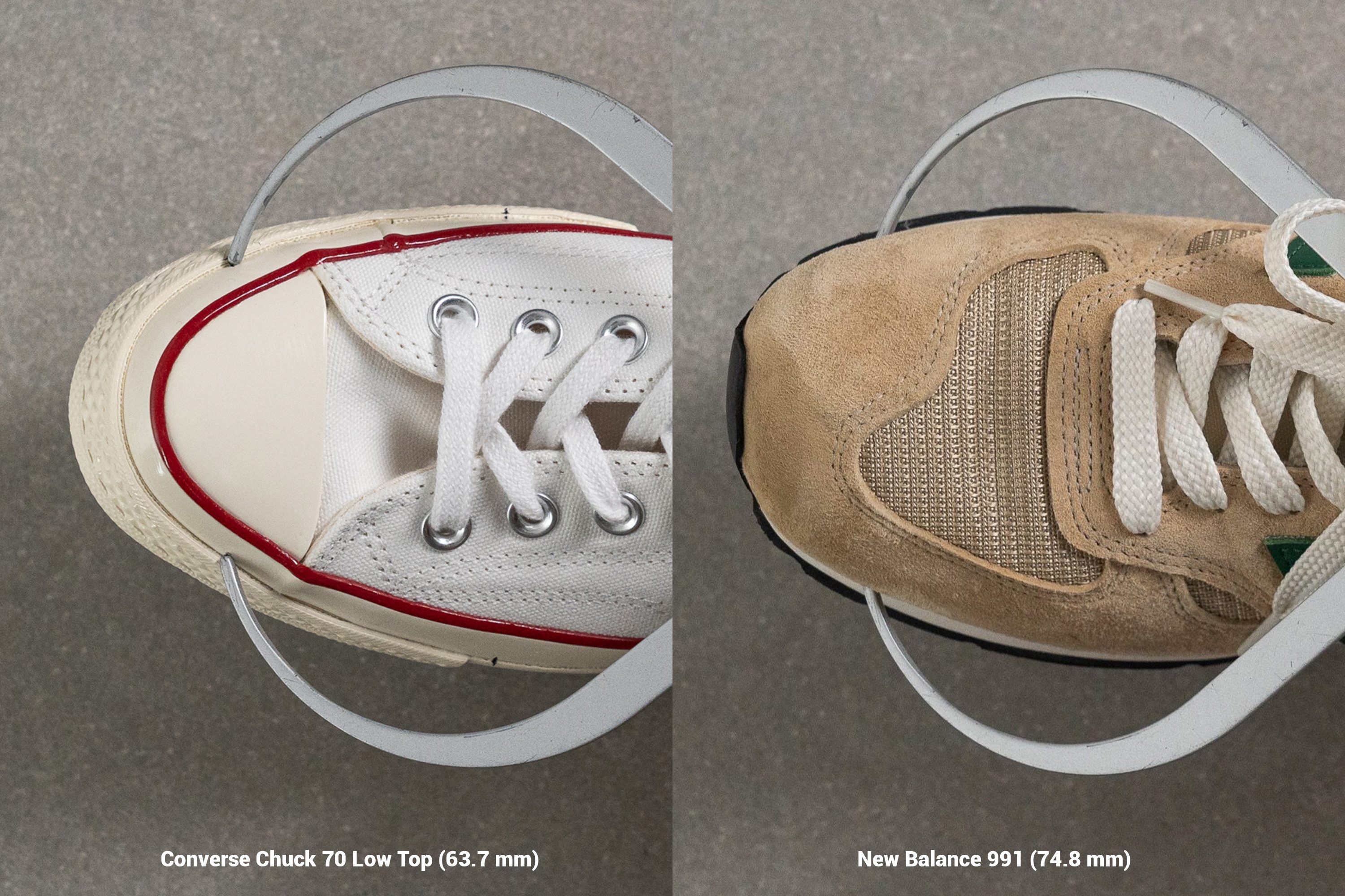 Converse Chuck 70 Low Top toebox width comparison