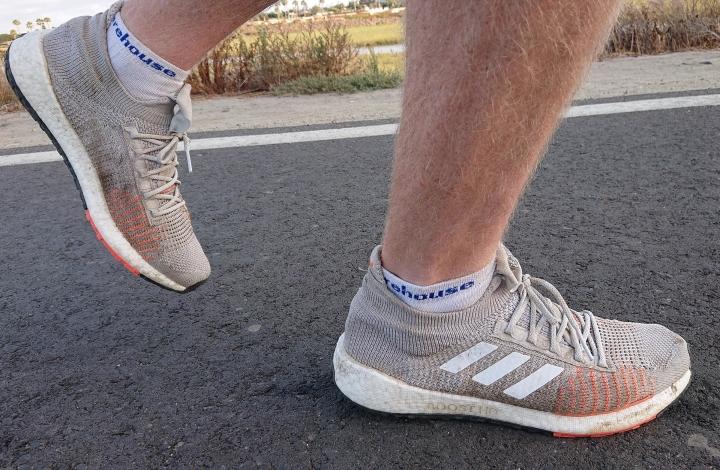 adidas pure boost grey on feet