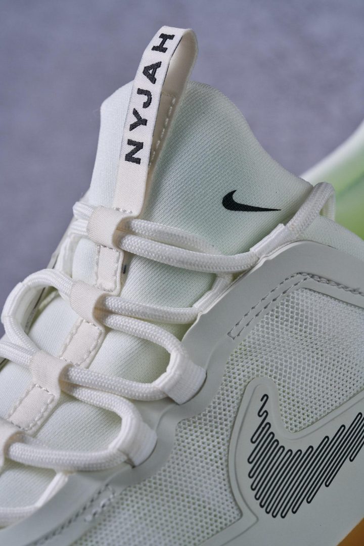 nike grey lime dunk shoes tongue detail