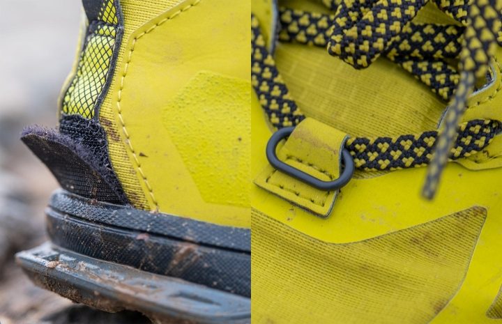 Gaiter hook and velcro on This shoe is ideal for trail runners out there that