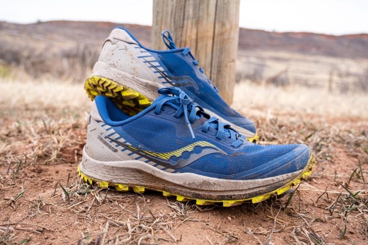 Saucony Is Back With Doughnut-Themed Shoes for the Boston Marathon blue and yellow color choice