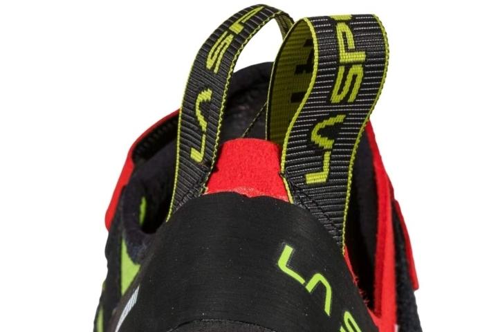 This offering is a moderately downturned climbing shoe just like the Kubo. The back collar