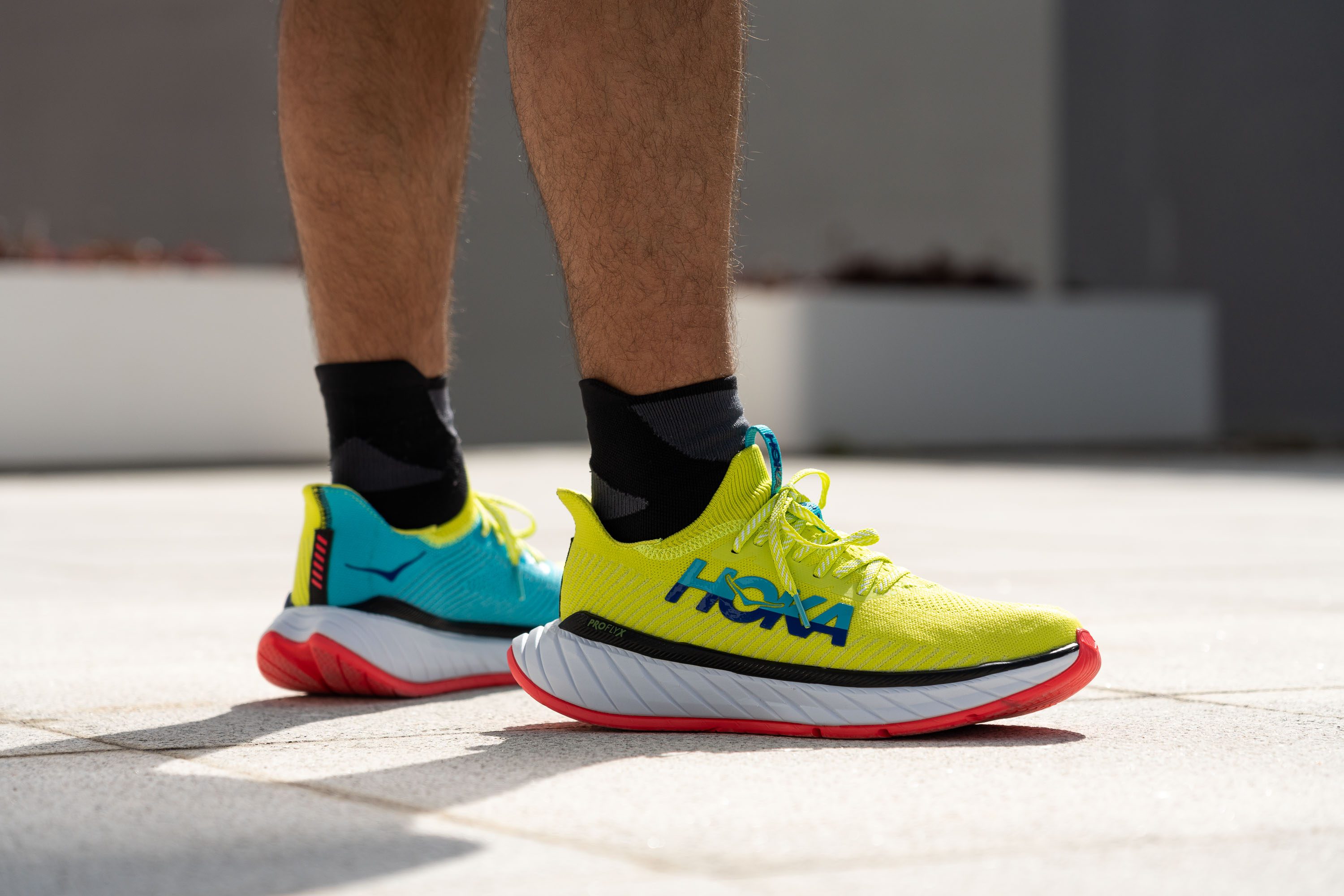 Cut in half: HOKA Primrose ONE ONE Bondi X White Evening Primrose