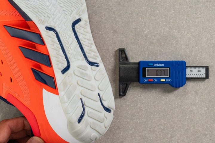 Medida de durabilidad de la suela exterior de Adidas Dropset zapatillas