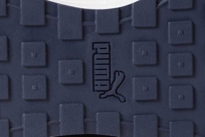 Synthetic overlays are used to form the Puma Formstrip at the lateral quarter for support puma-graviton-pro-sole-logo