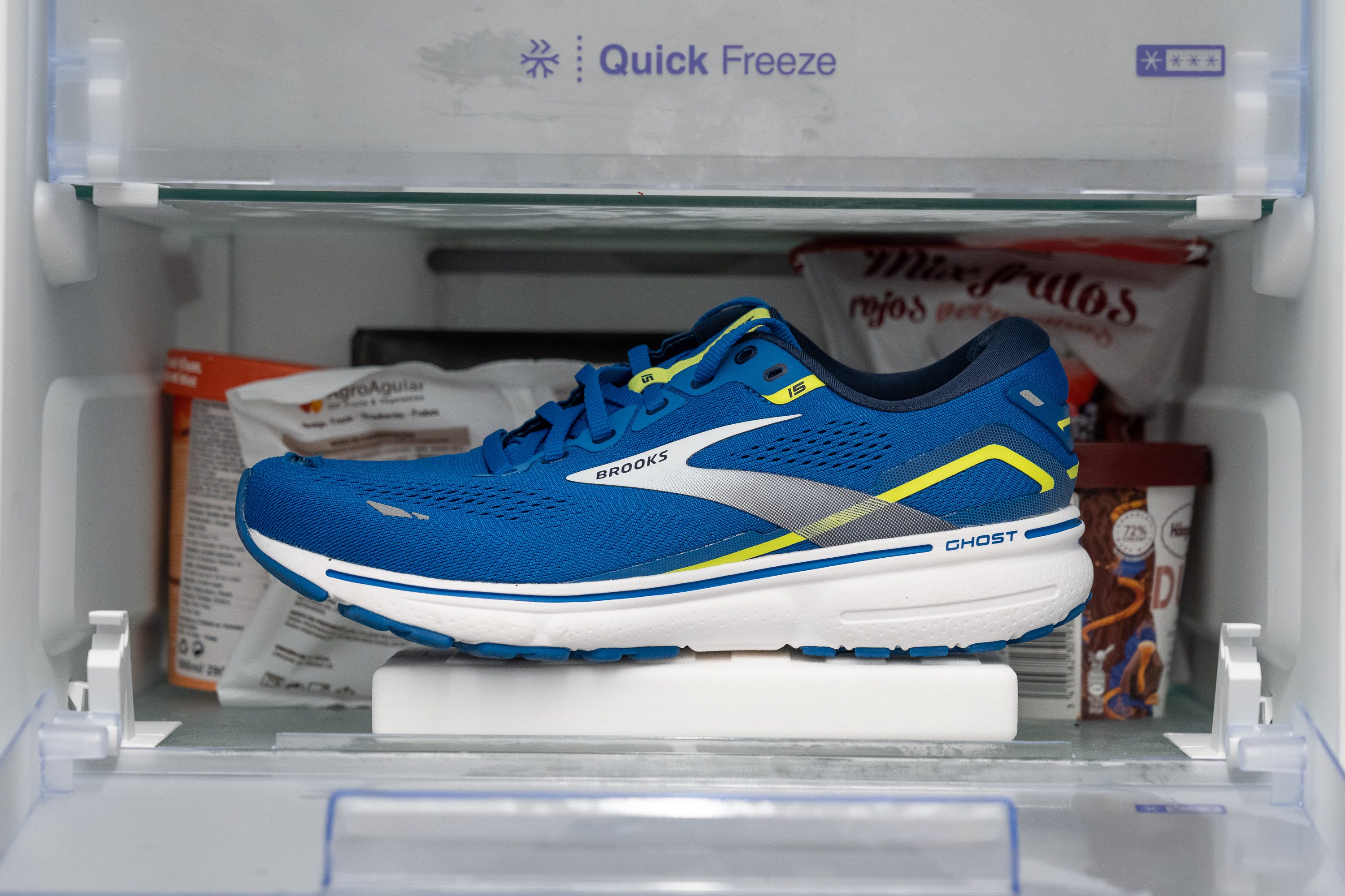 a Brooks stability shoe with the guide rails system Midsole softness in cold