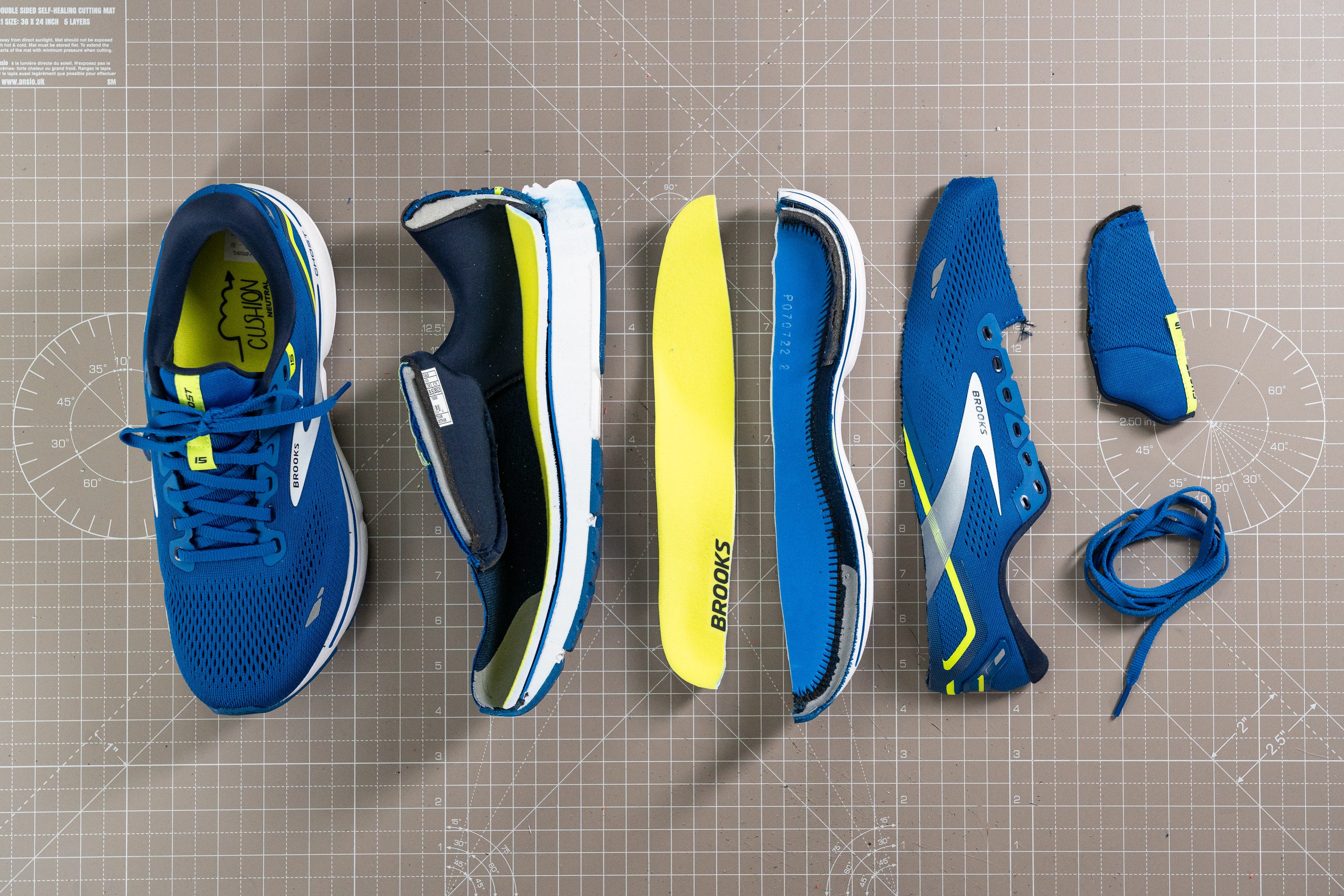 a Brooks stability shoe with the guide rails system Removable insole