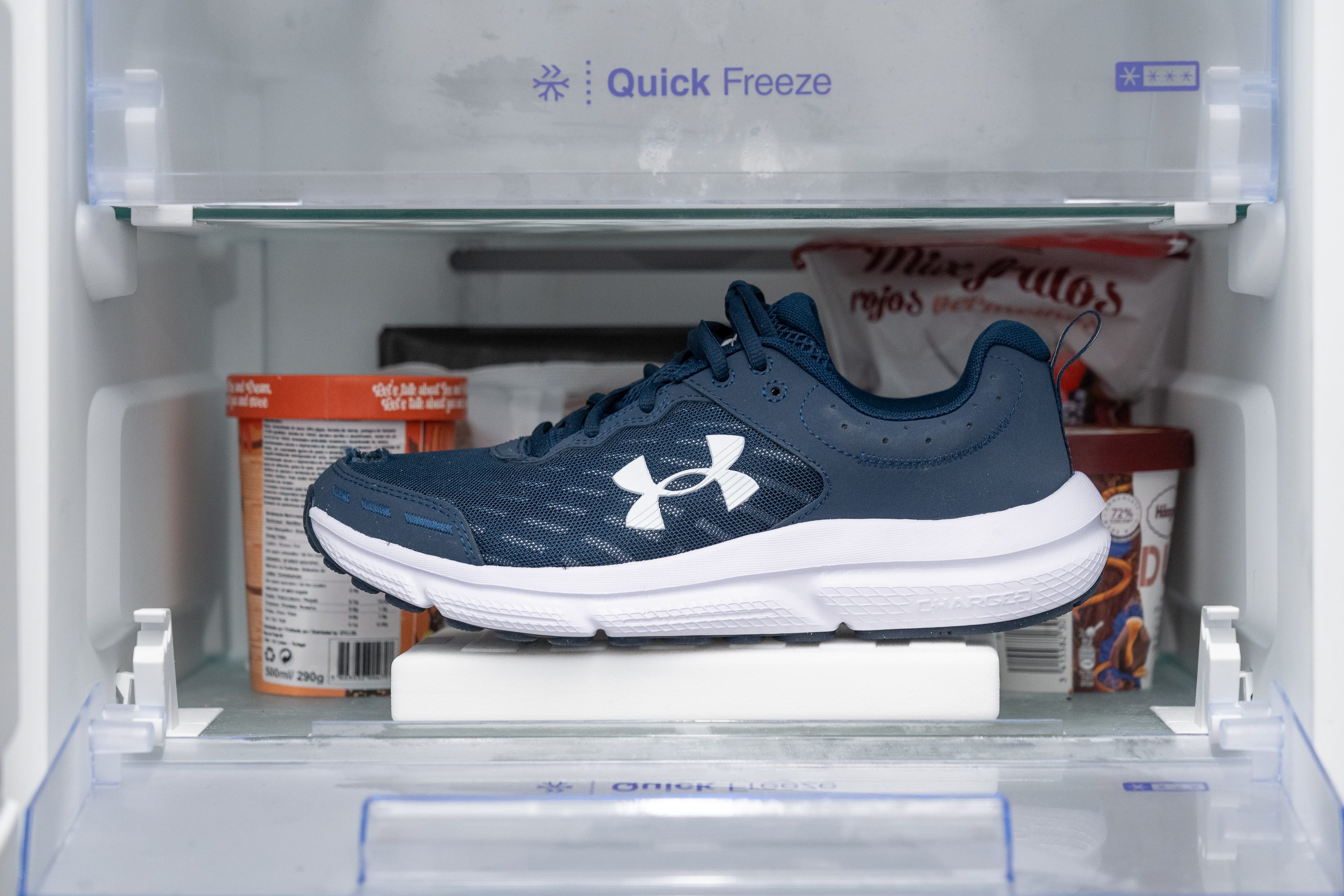 Under Armour Charged Assert 10 Midsole softness in cold (%)