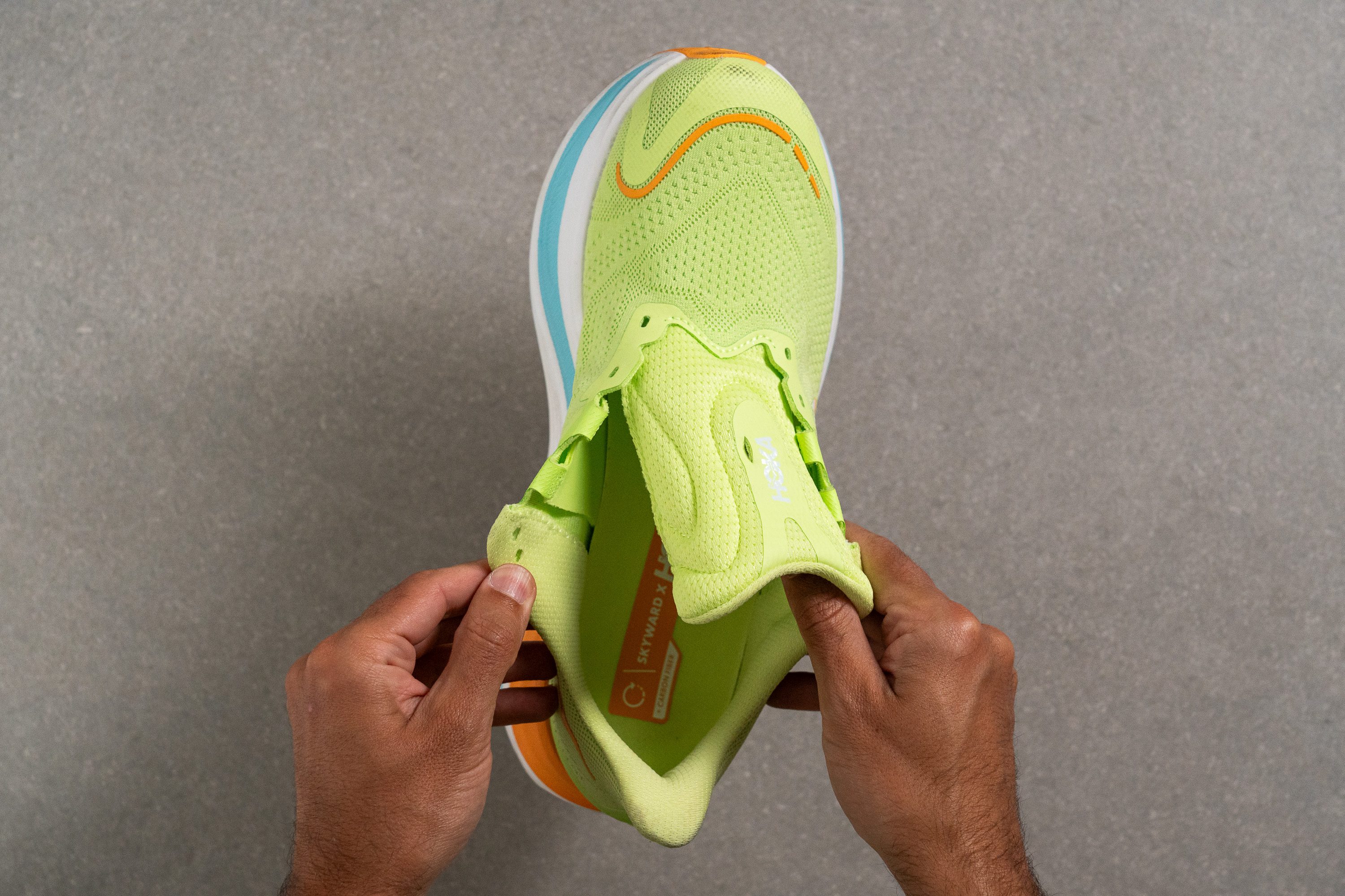 Hoka Skyward X Tongue: gusset type