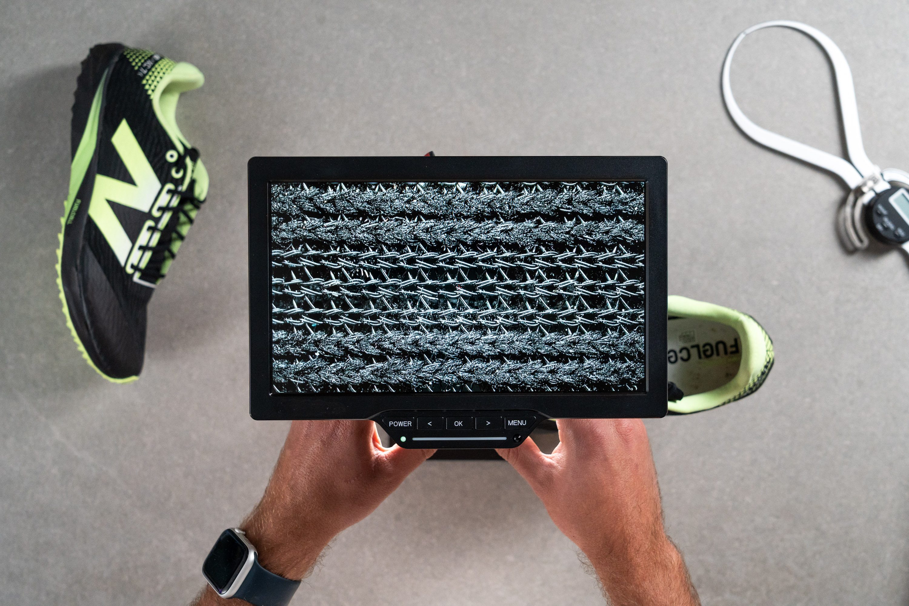 New Balance FuelCell XC7 v5 microscope