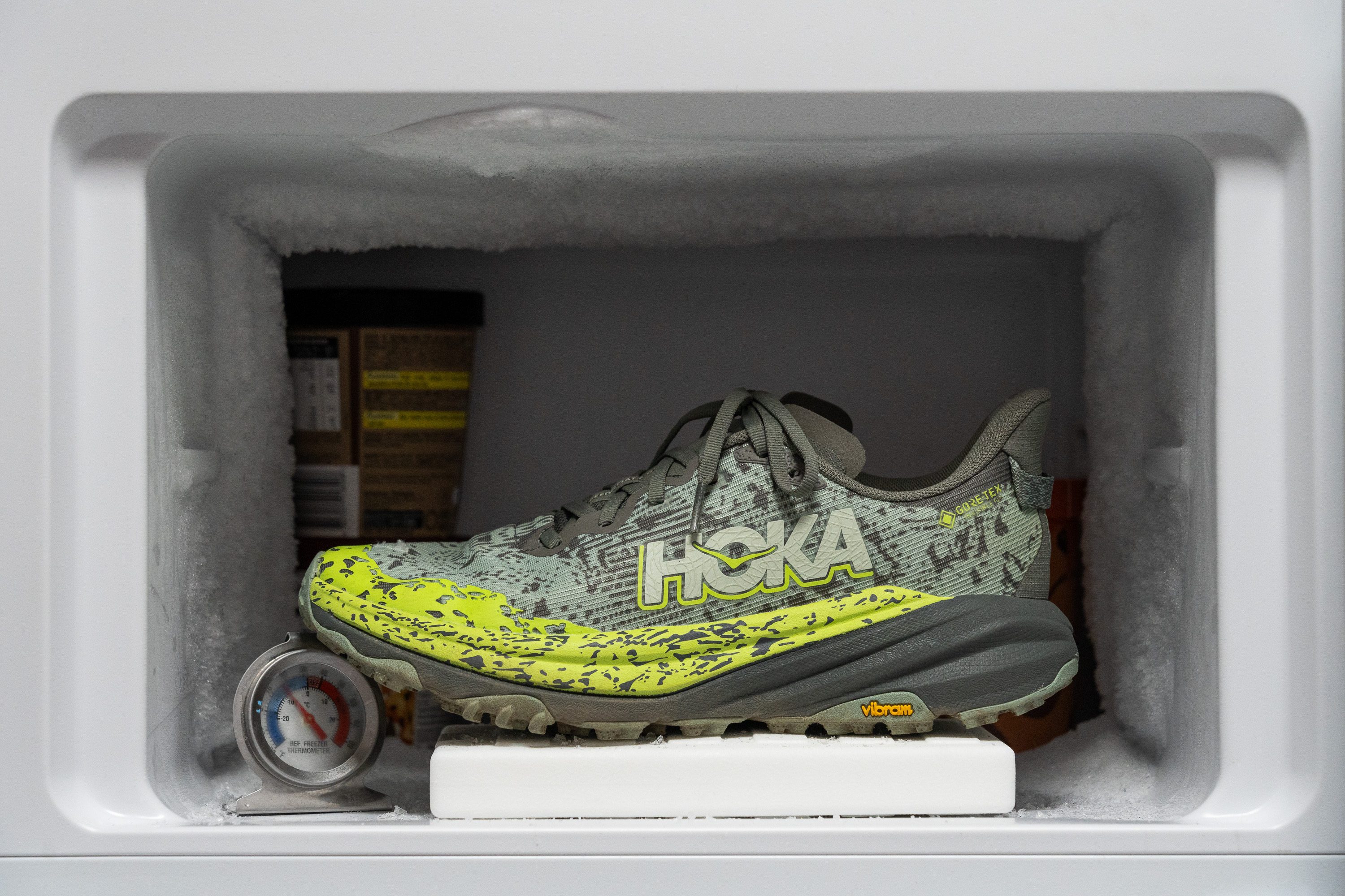 Hoka Speedgoat 6 GTX Midsole softness in cold (%)