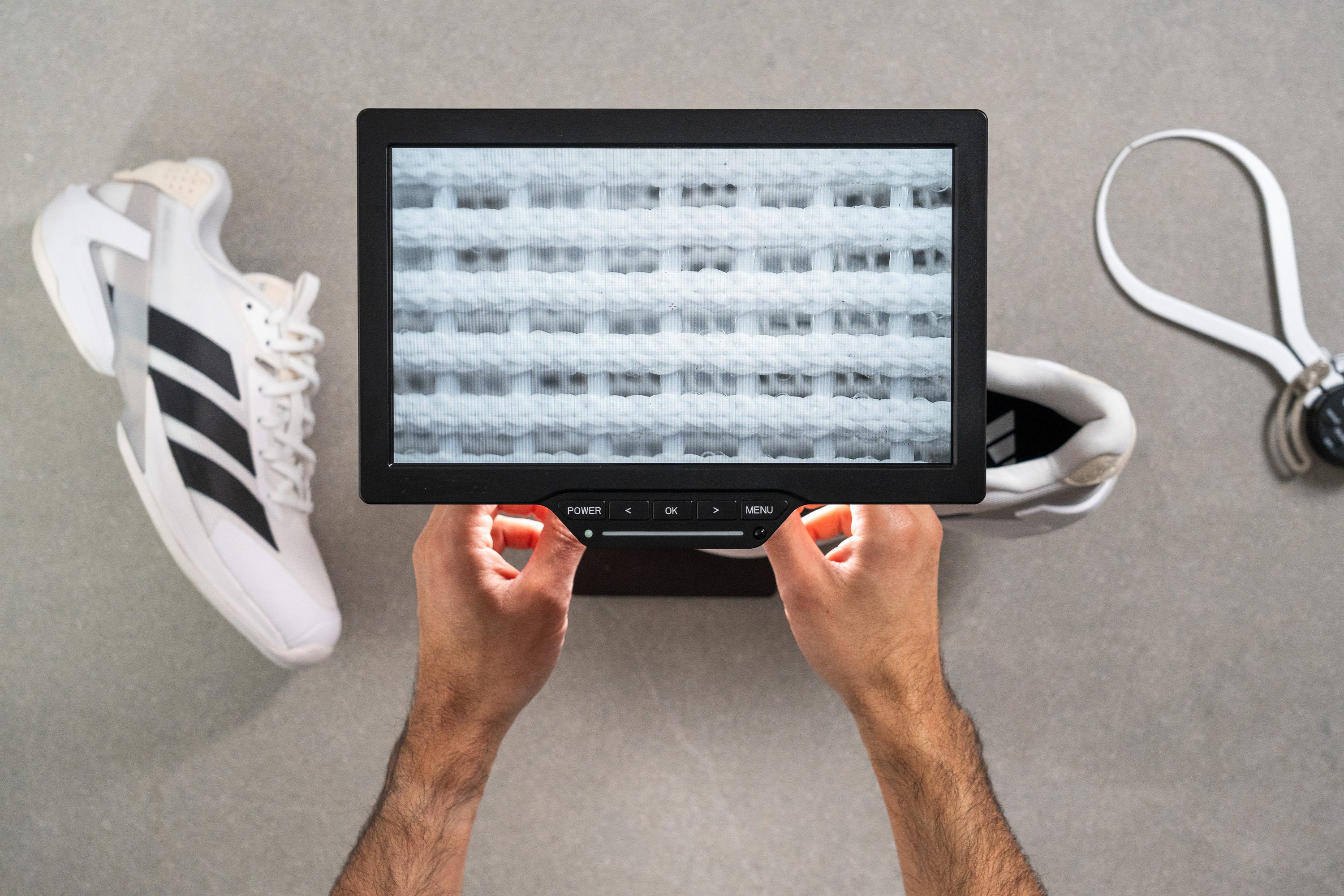 Adidas Adizero Ubersonic 5 Breathability Microscope test