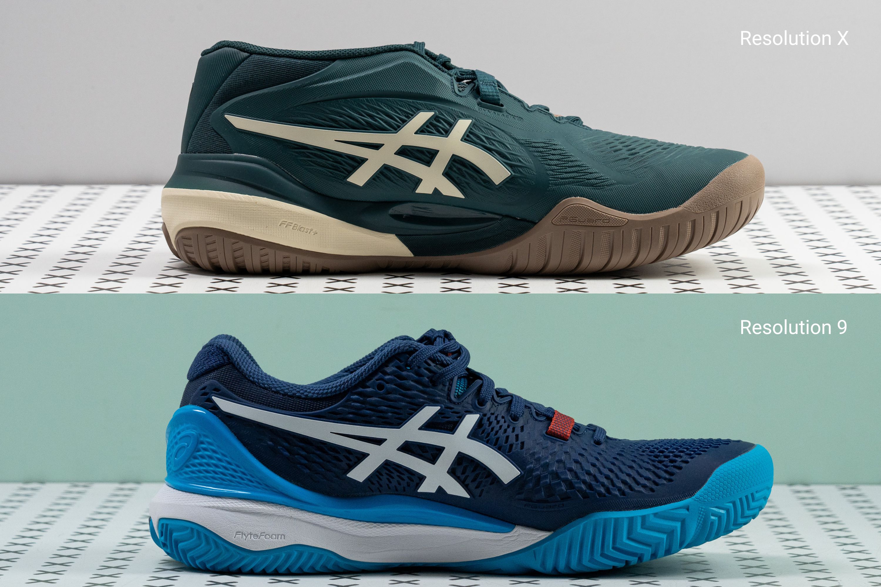 ASICS Gel Resolution 9 vs X Raised collar