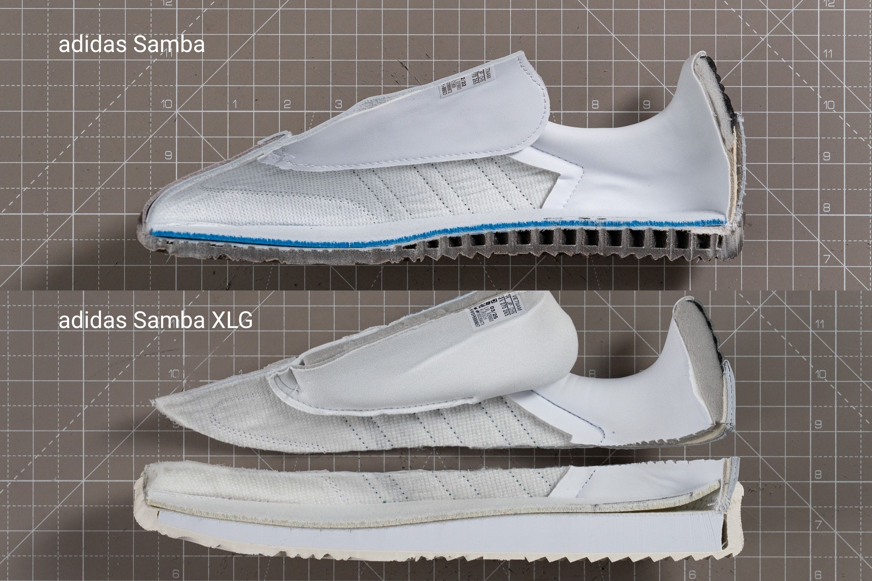 adidas Samba vs Samba XLG midsole