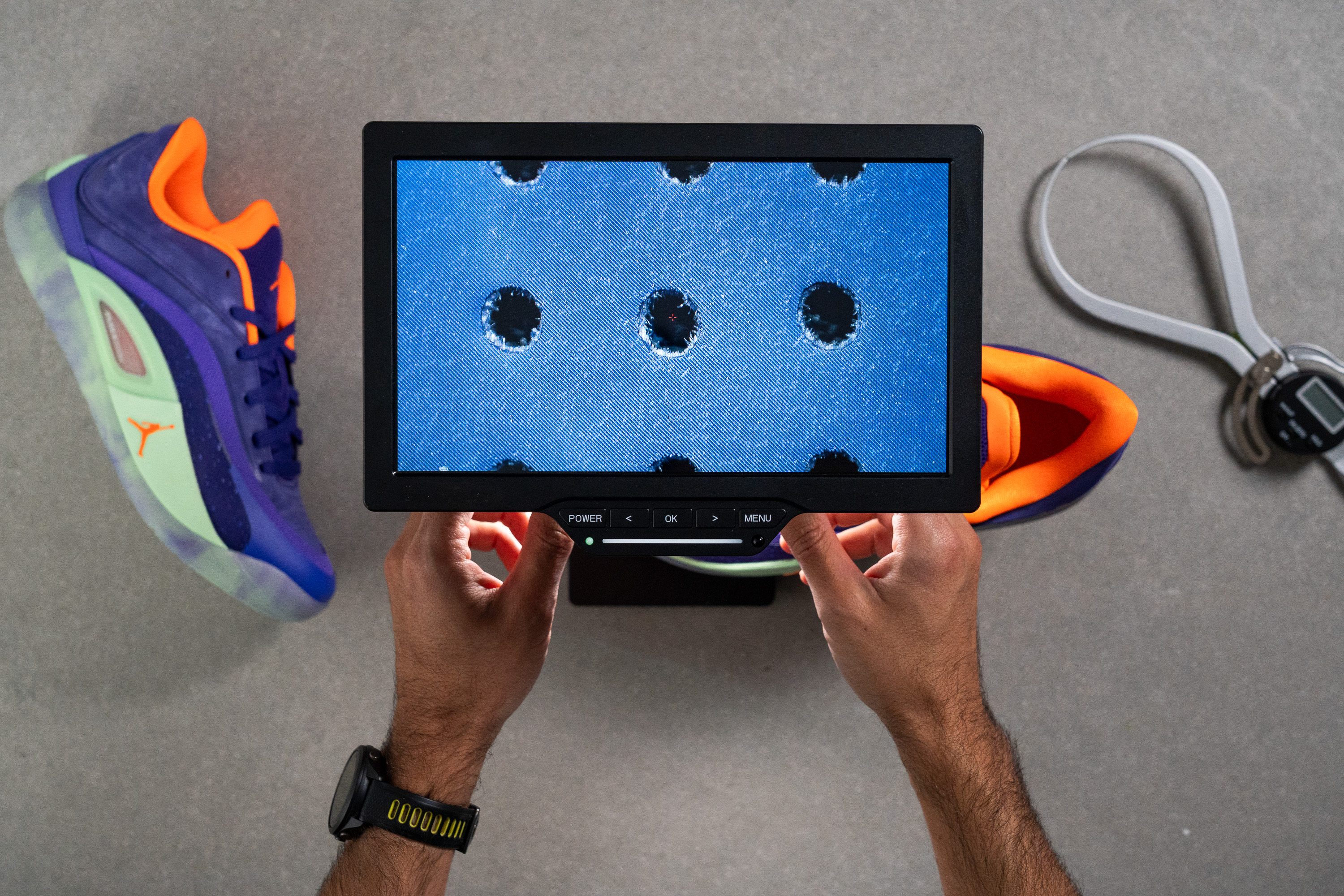 Jordan Zion 4 Breathability Microscope test