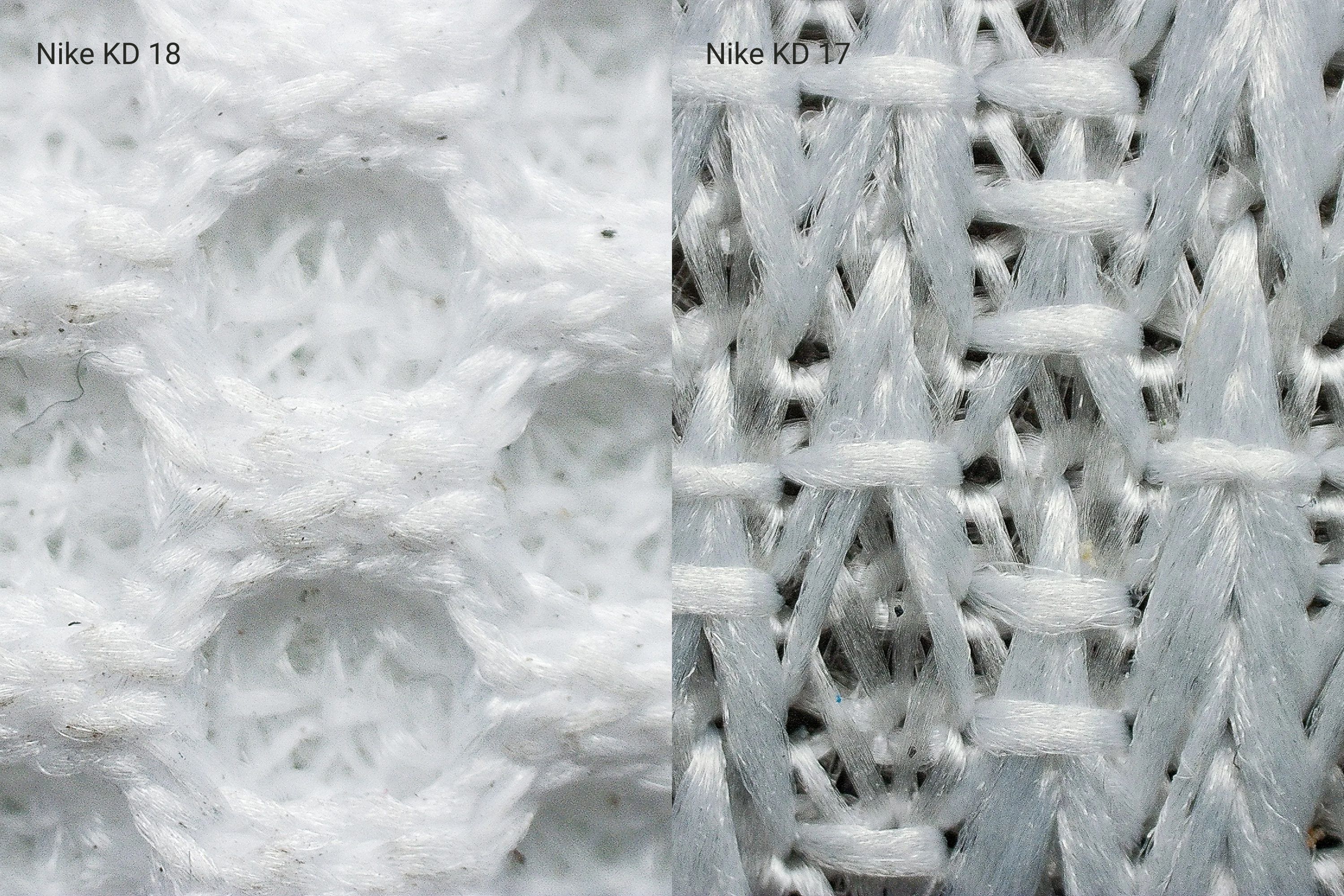 Nike KD 18 vs KD 17 upper material