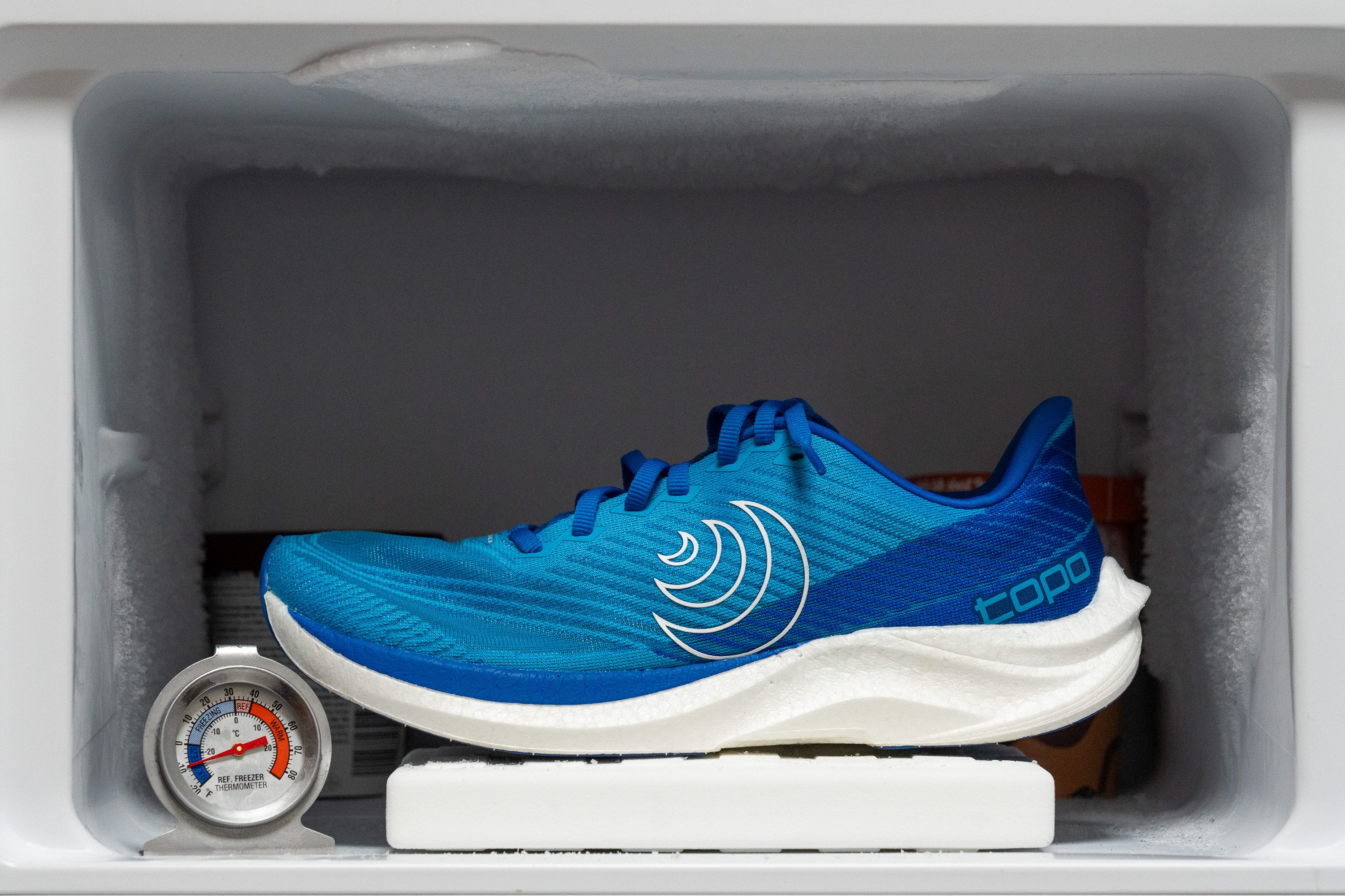 Topo Cyclone 3 Midsole softness in cold (%)