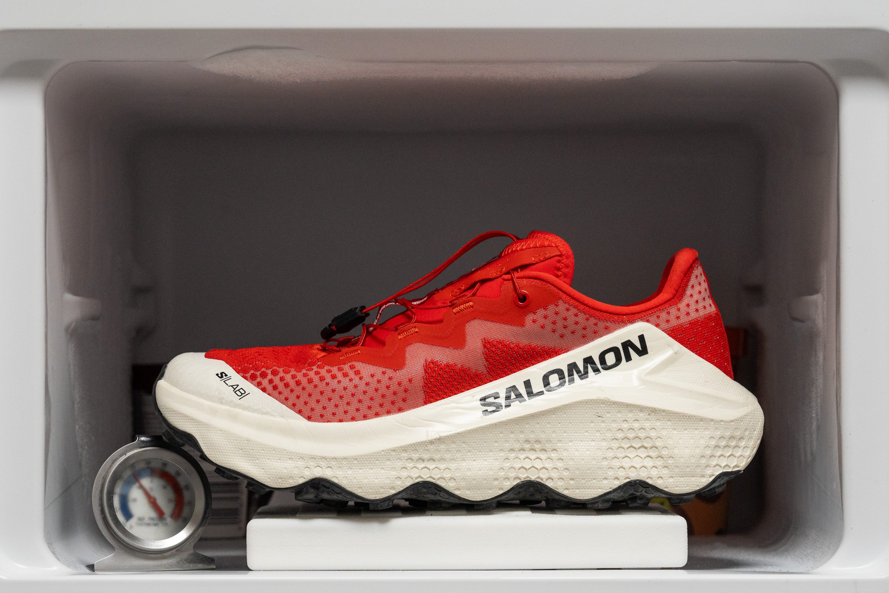 Salomon S/Lab Ultra Glide Midsole softness in cold (%)