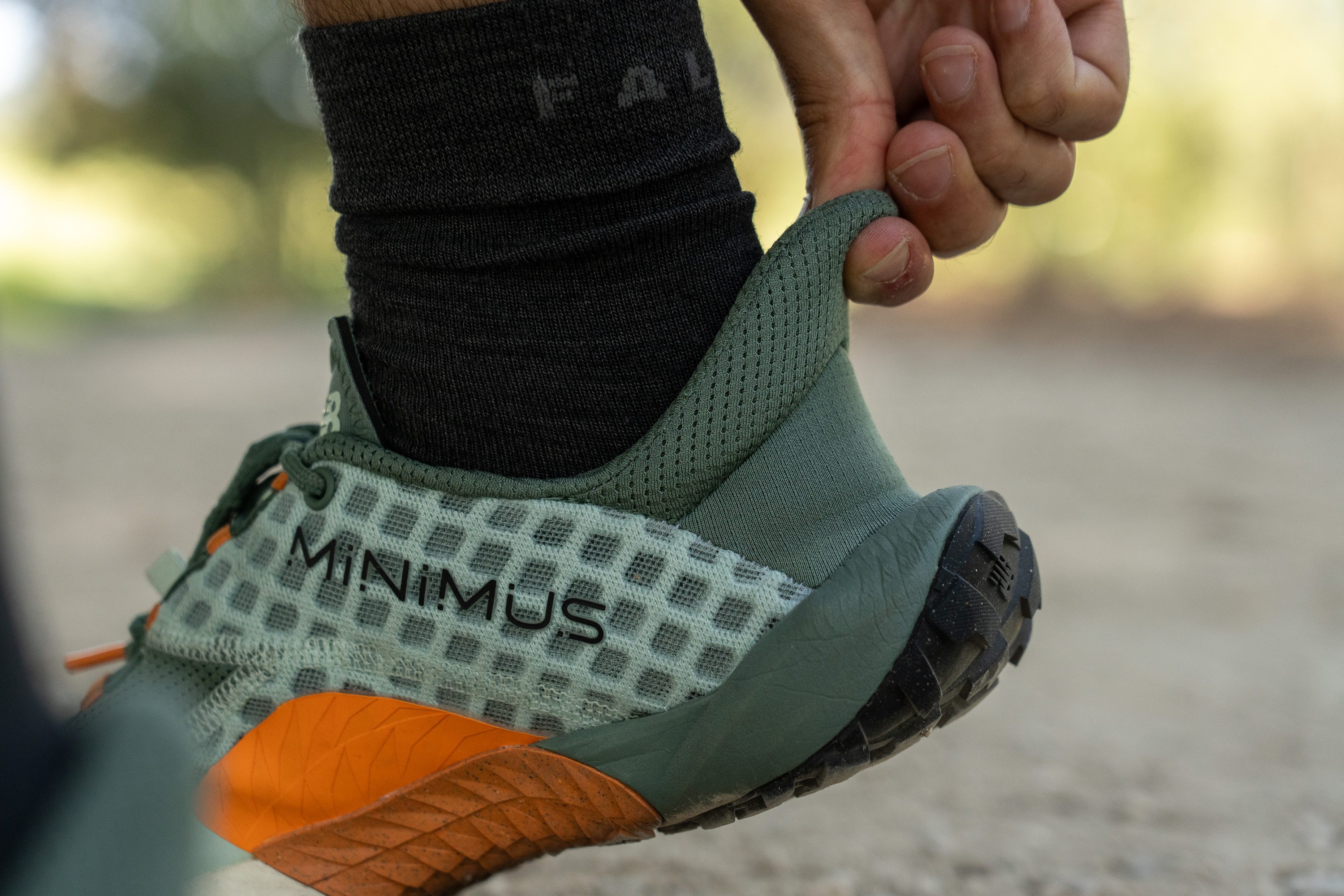 New Balance Minimus Trail Heel tab