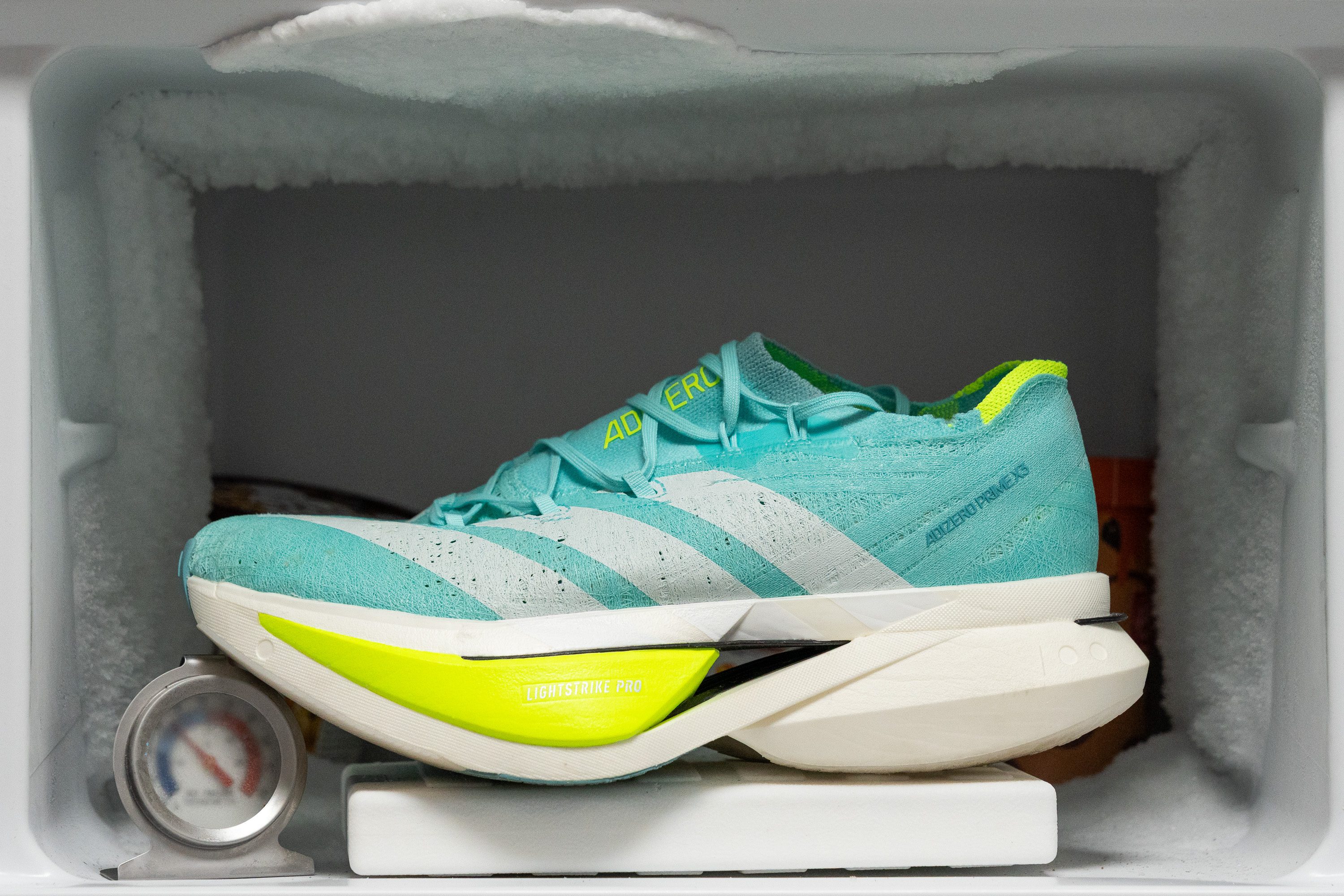 Adidas Adizero Prime X3 STRUNG Midsole softness in cold (%)