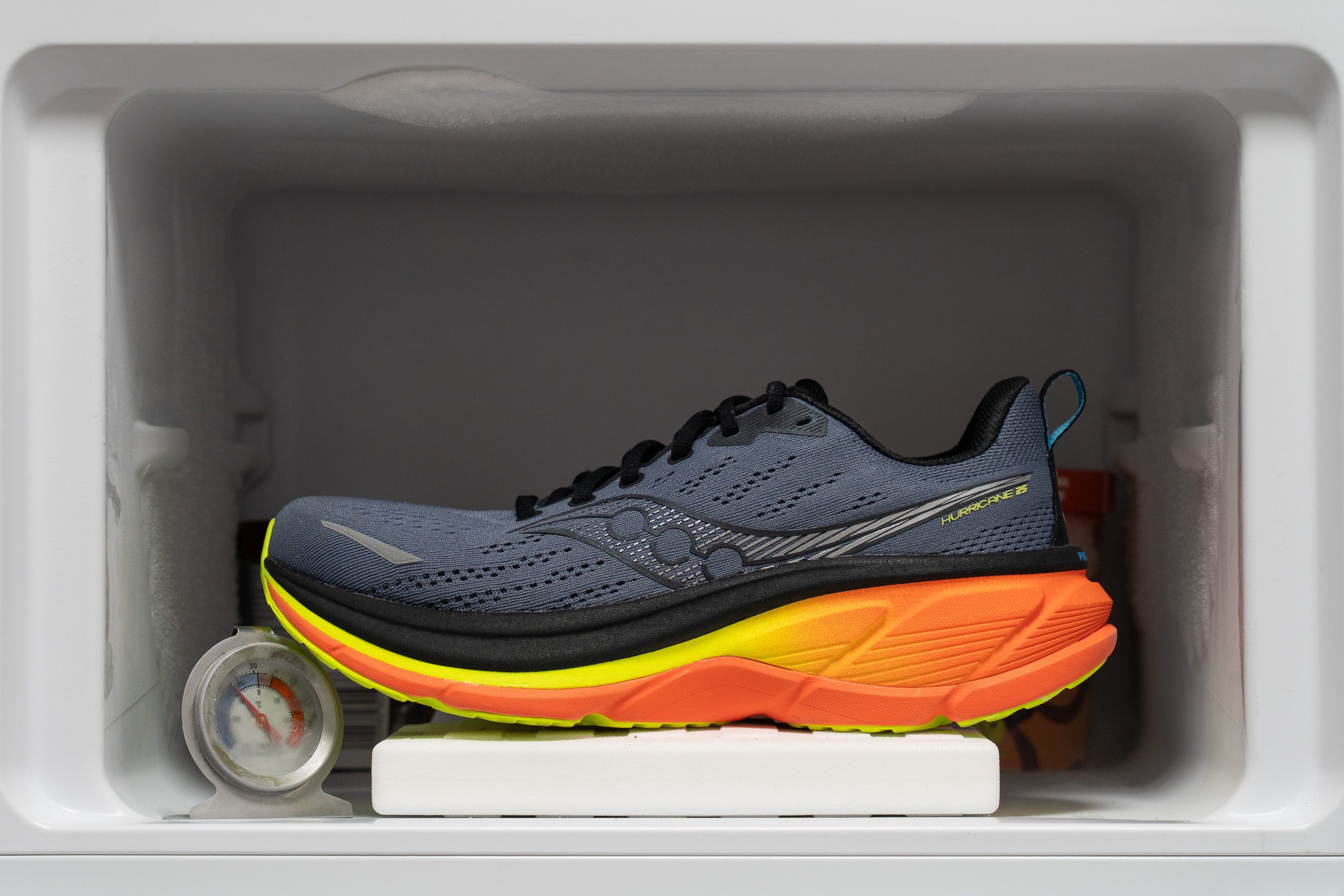 Saucony Hurricane 25 Midsole softness in cold (%)