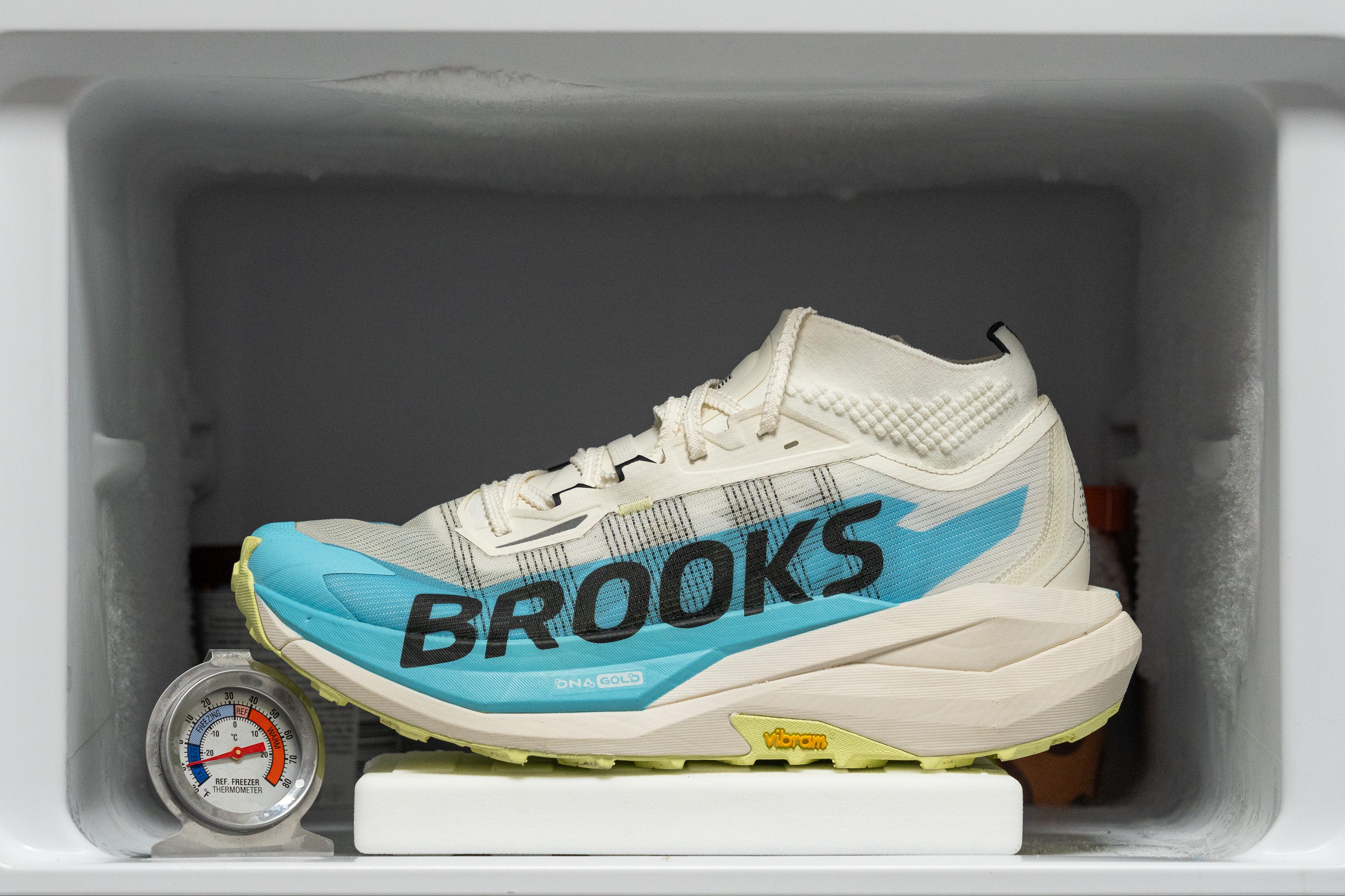 Brooks Cascadia Elite Midsole softness in cold (%)