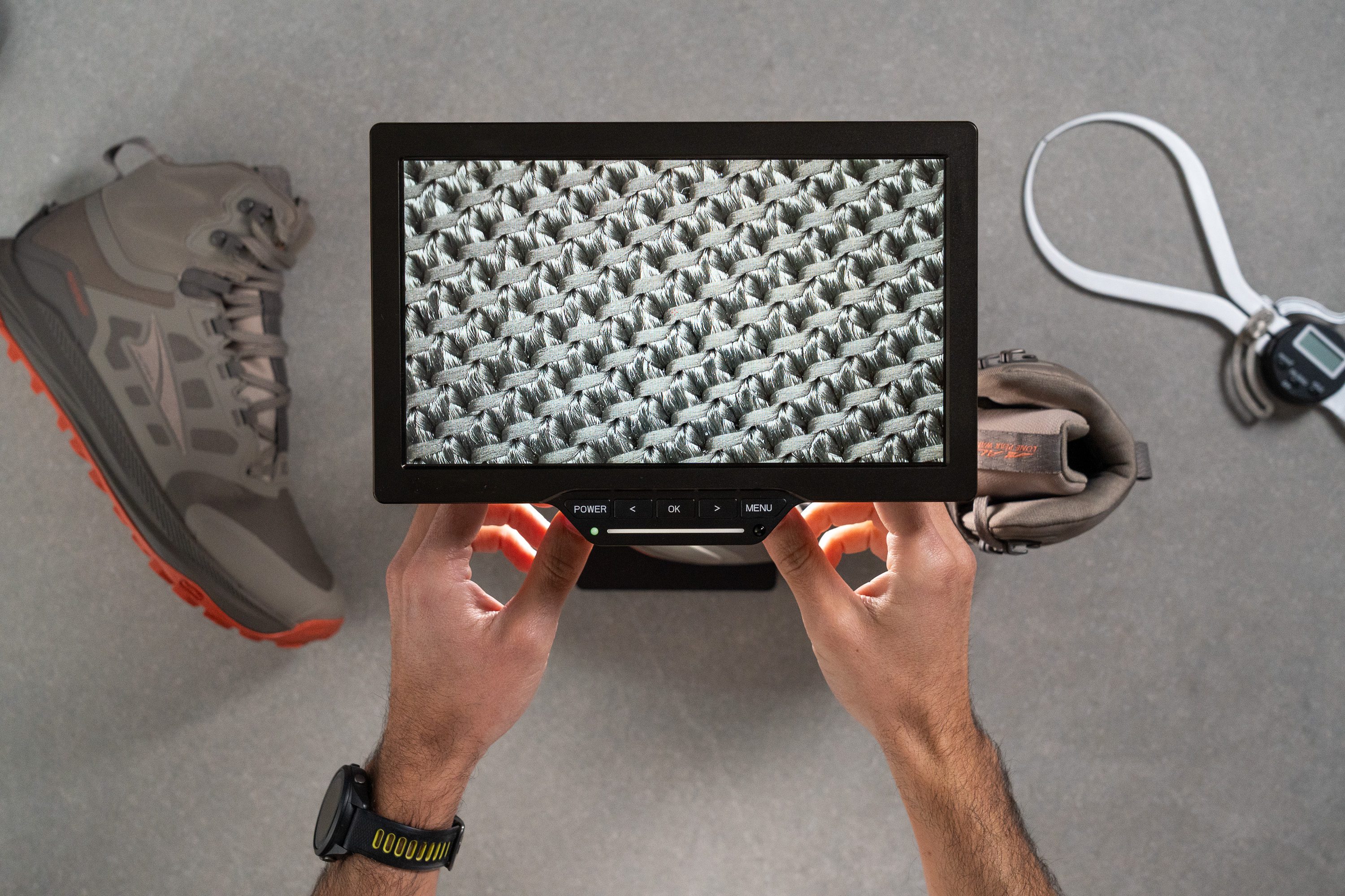 Altra Lone Peak 9 Waterproof Mid Breathability Microscope test