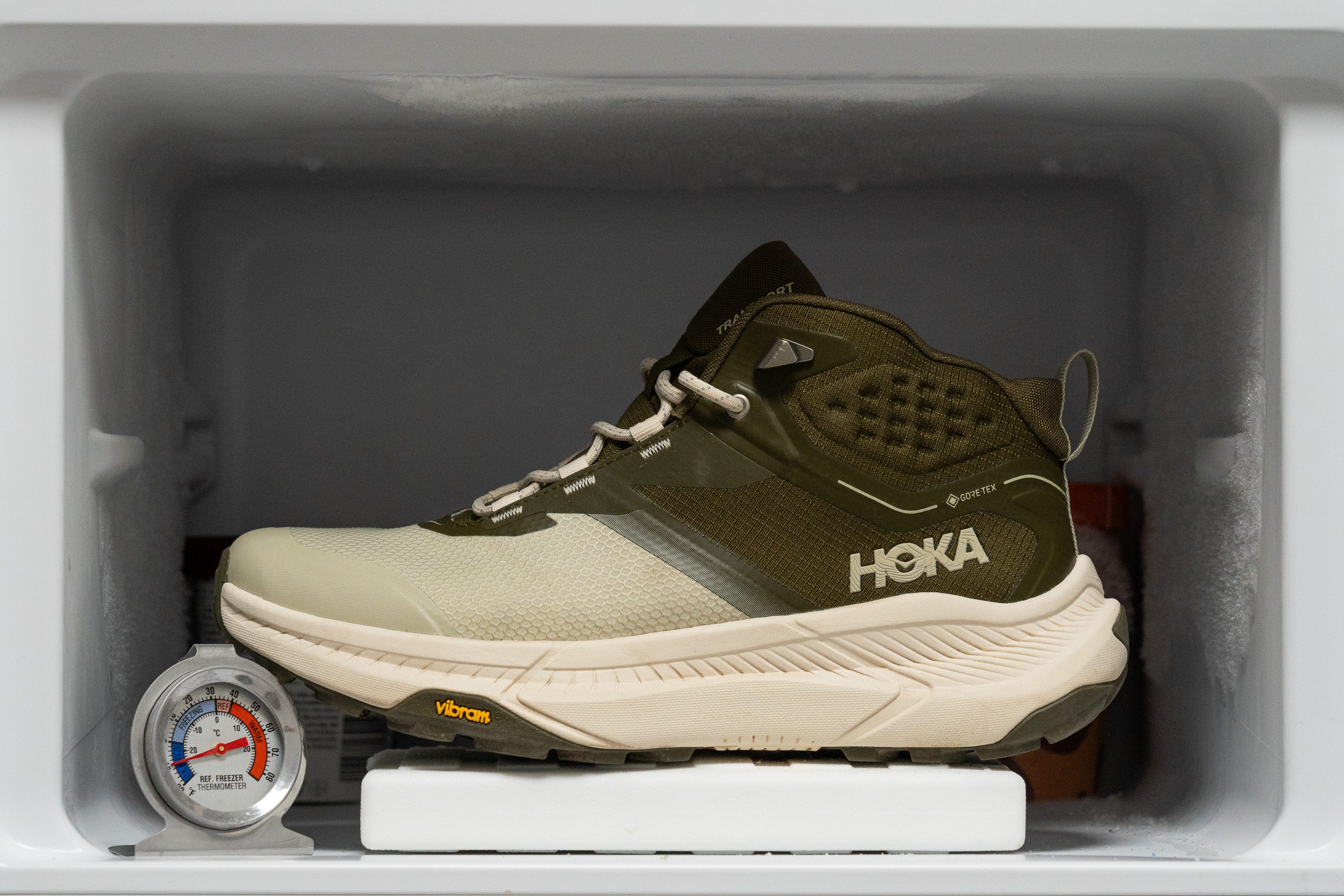 HOKA Transport Hike GTX Midsole softness in cold (%)