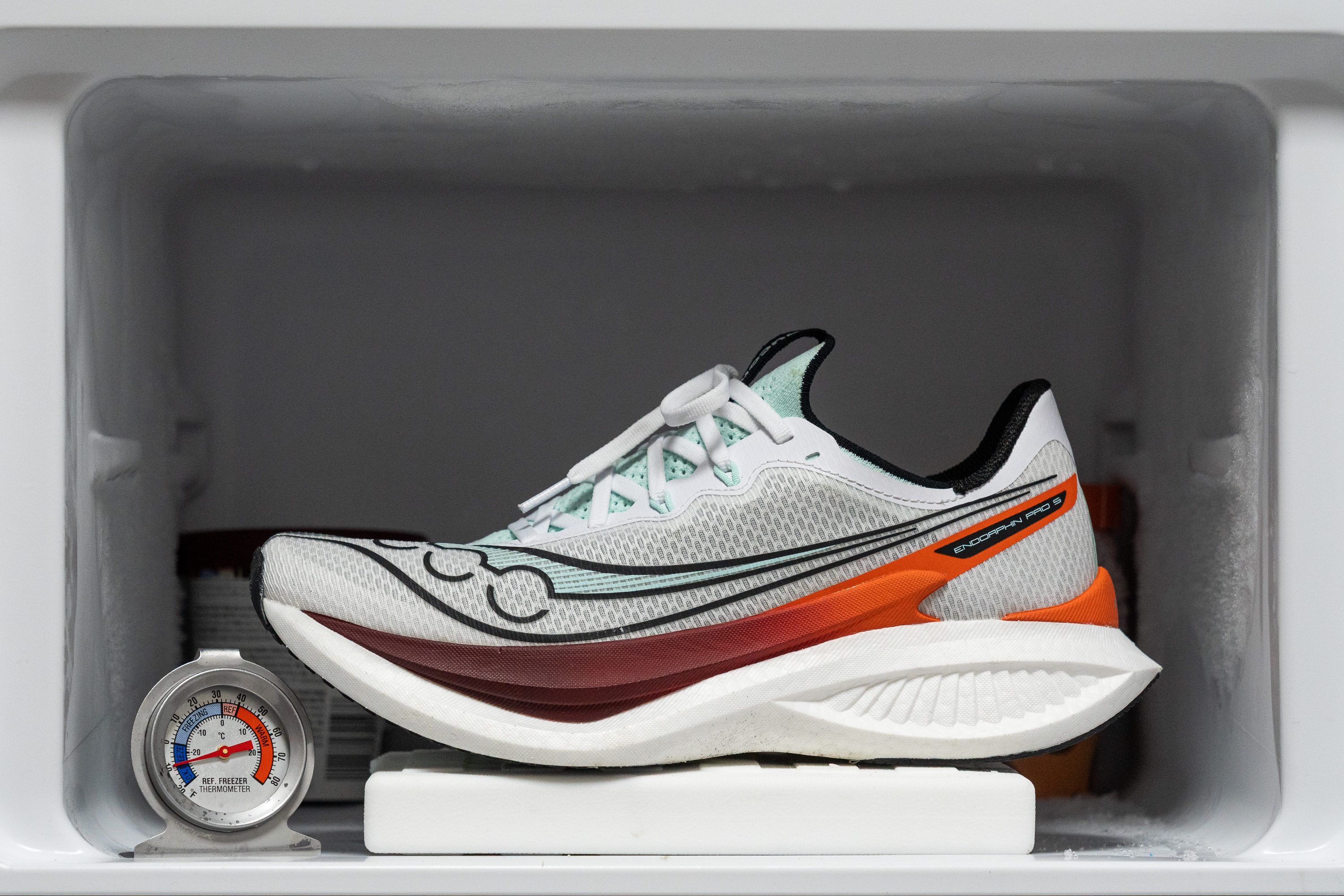 Saucony Endorphin Pro 5 Midsole softness in cold (%)