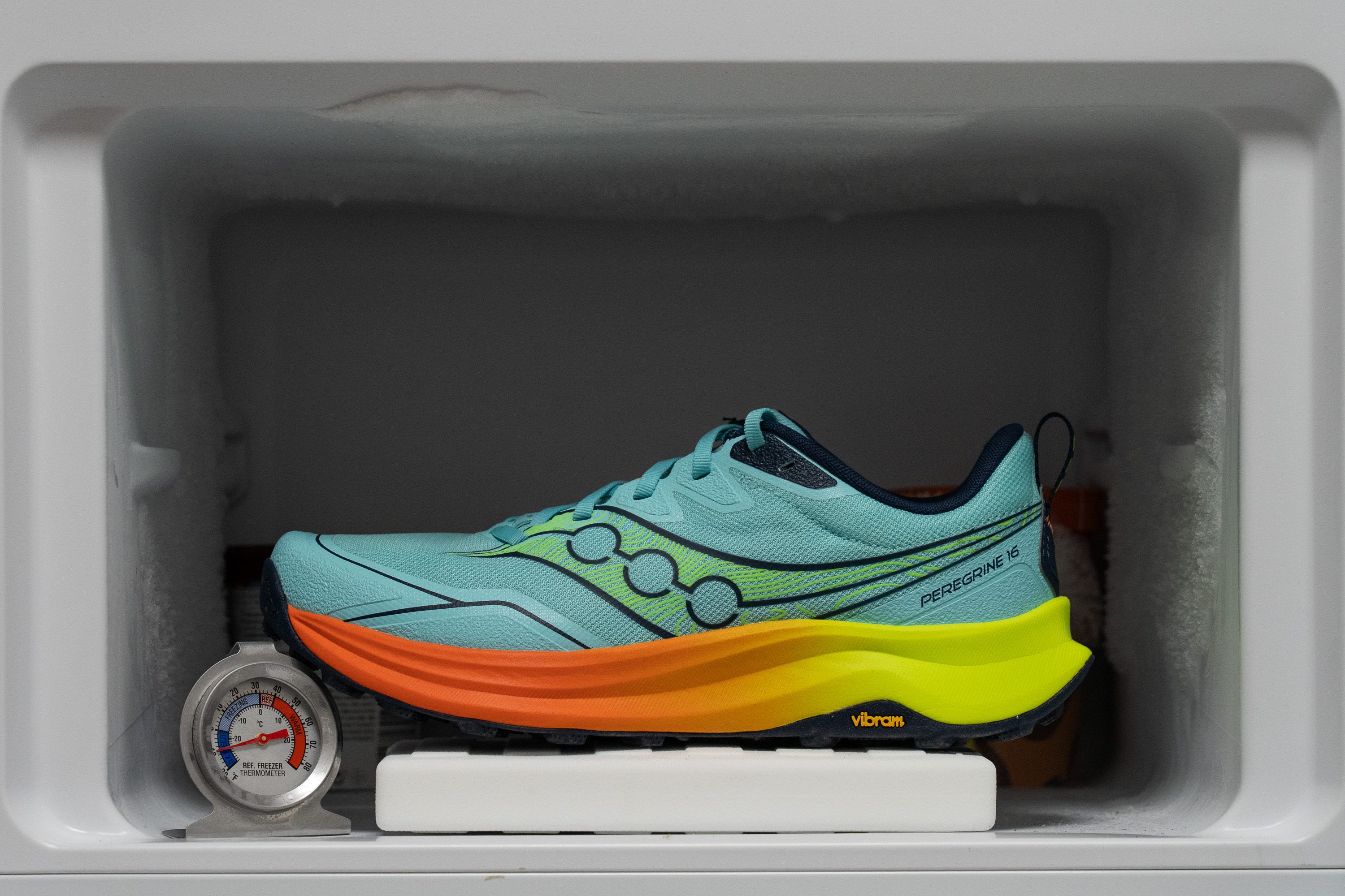 Saucony Peregrine 16 Midsole softness in cold (%)