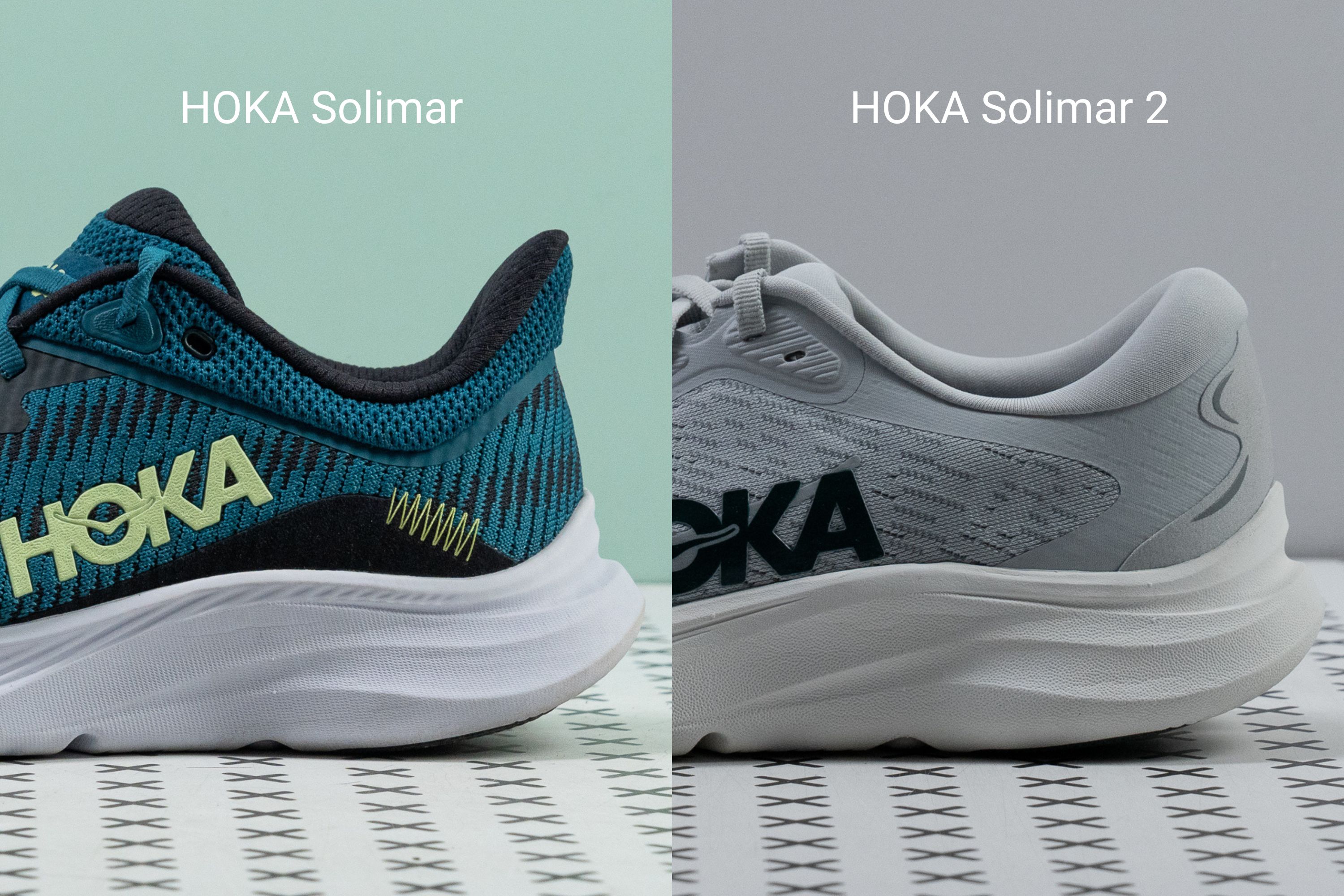 HOKA Solimar 1 vs 2 heel design