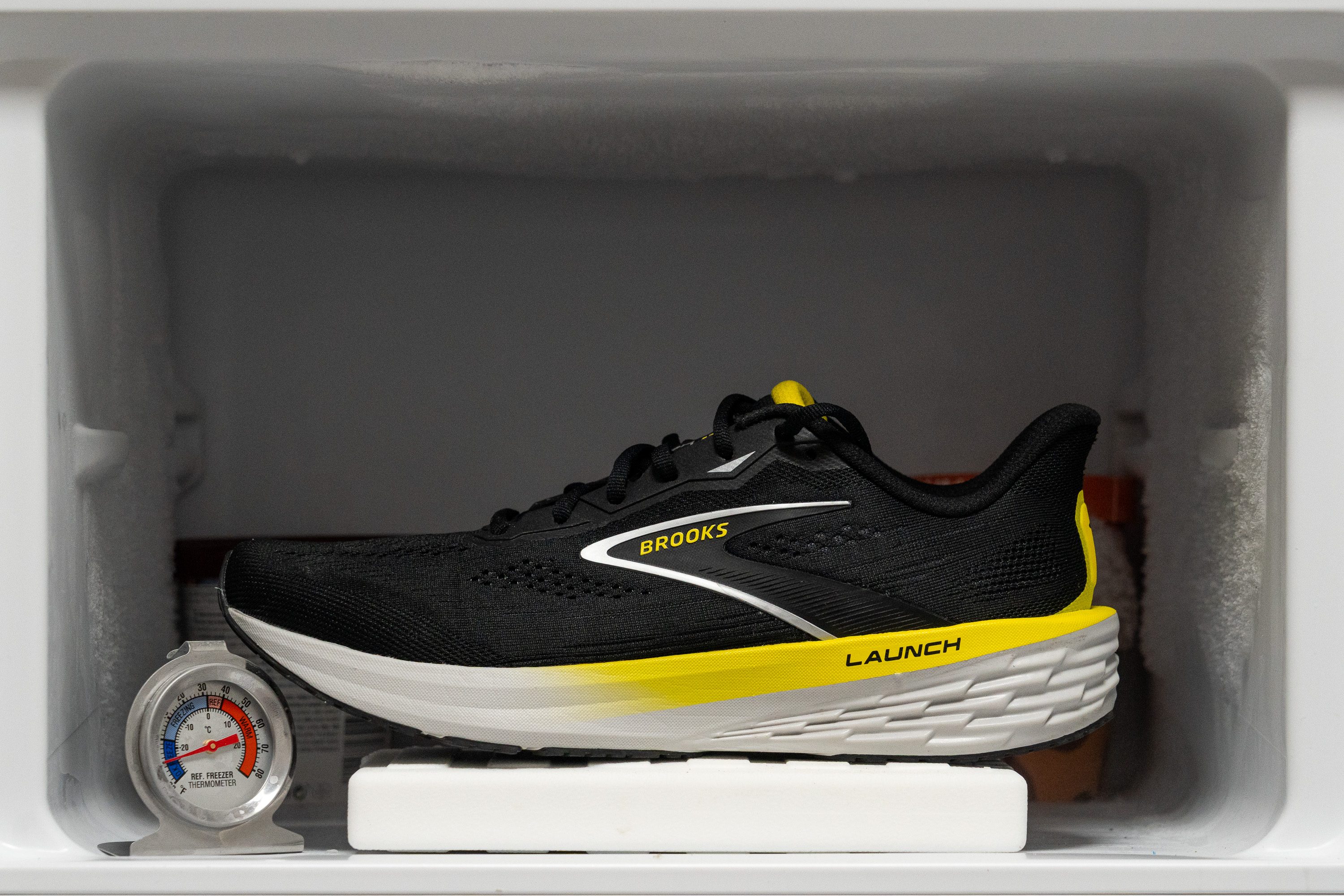 Brooks Launch 12 Midsole softness in cold (%)