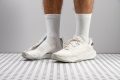 ASH Addict Leren sneaker met dikke zool in wit en fluoriserend geel