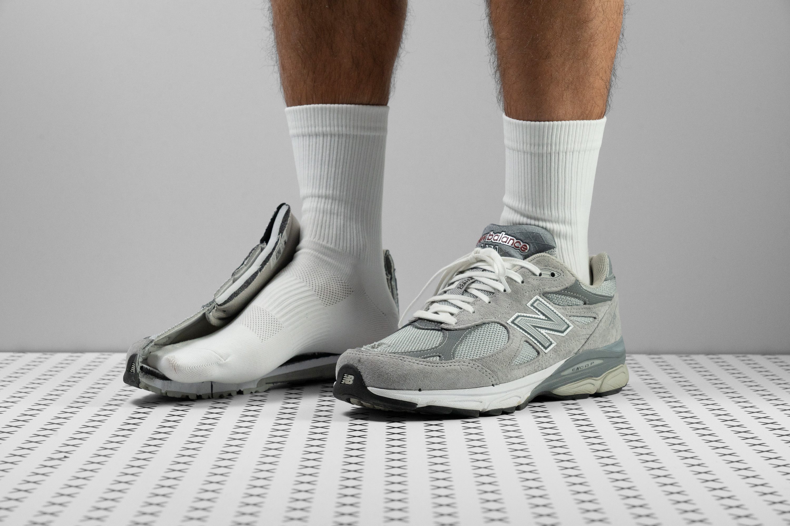 NEW BALANCE 1906 metallic faux leather-trimmed mesh sneakers