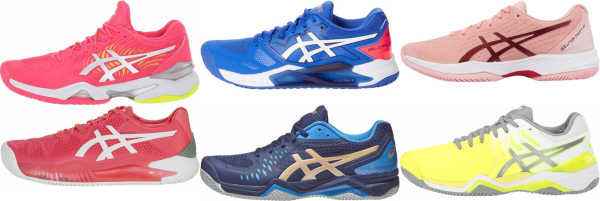 buy asics clay court tennis shoes for men and women