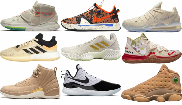 beige basketball shoes