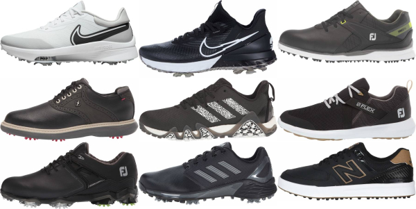 buy black golf shoes for men and women