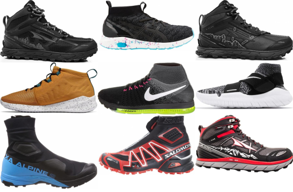 black high top running shoes