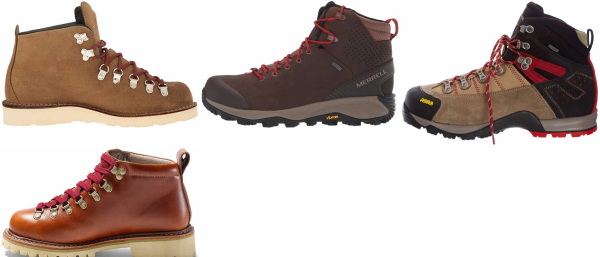 brown walking boots red laces