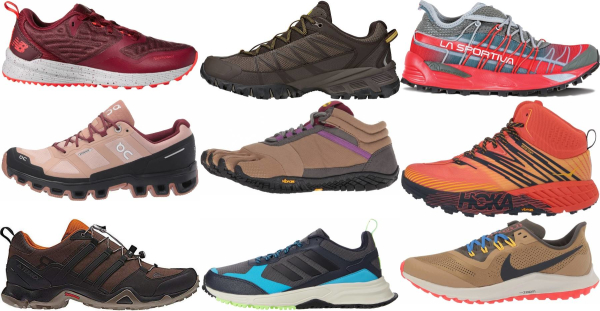brown trail running shoes
