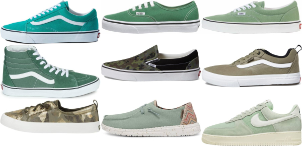 canvas green shoes