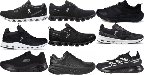 buy men's black walking shoes for men and women